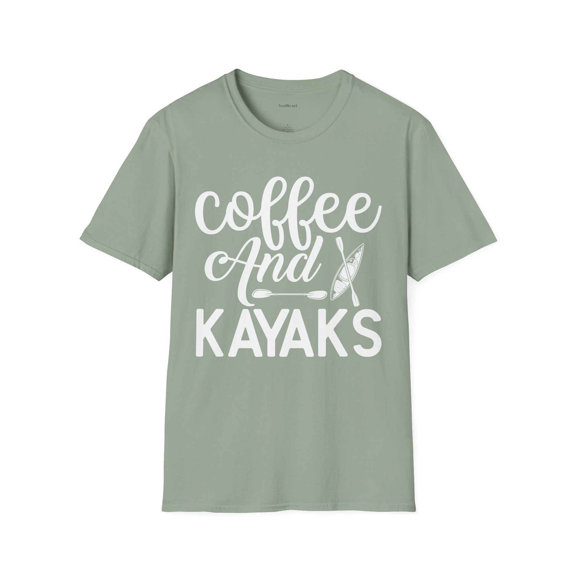 Coffee and Kayaks - Unisex Softstyle T-Shirt 100% Cotton Graphic