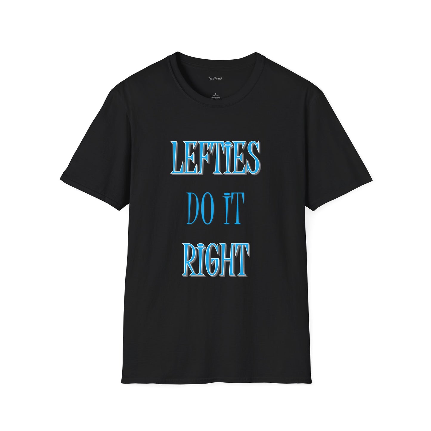 Lefties do it Right (blue) - Unisex Softstyle T-Shirt 100% Cotton Graphic