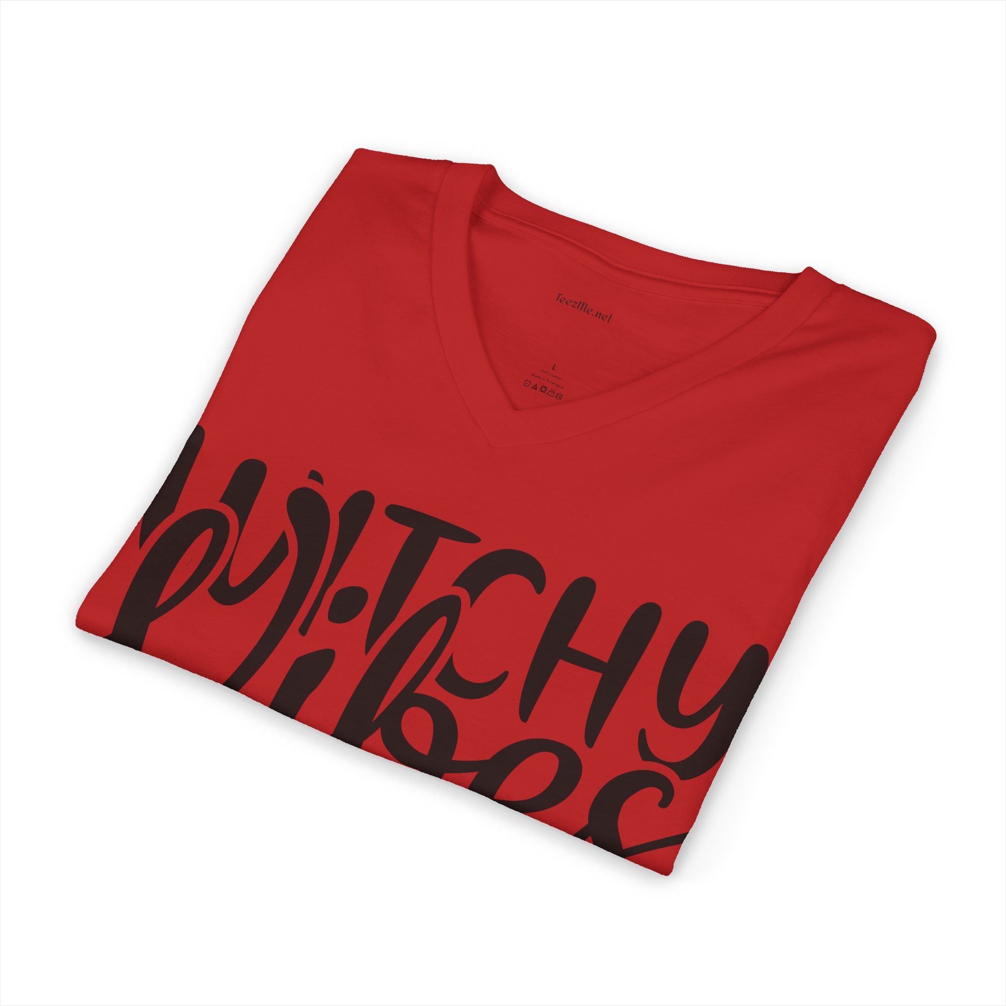 Witchy Vibes V-Neck Tee — Halloween Witch Shirt for Spooky Season