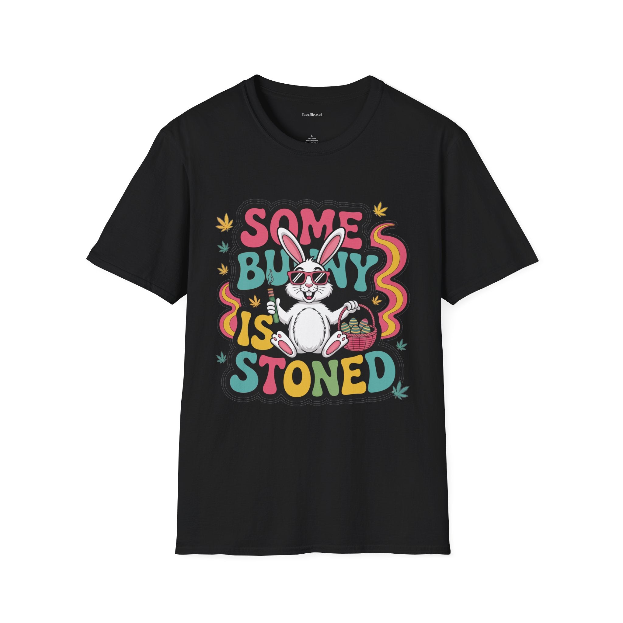 Some Bunny Is Stoned Unisex Softstyle T-Shirt 100% Cotton Graphic