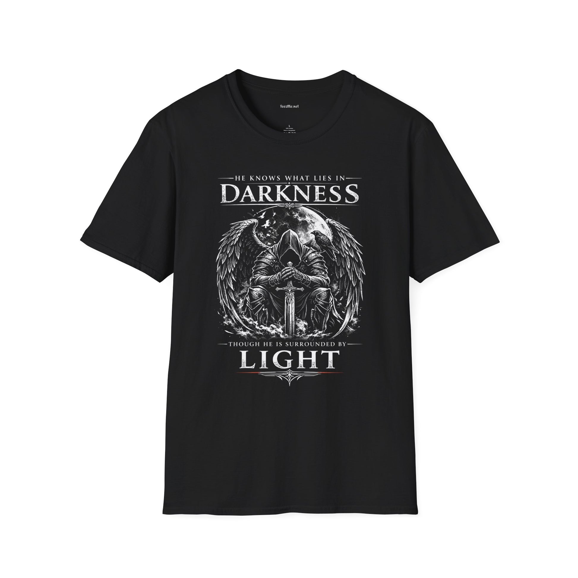 He Knows What Lies In Darkness Unisex Softstyle T-Shirt 100% Cotton Graphic