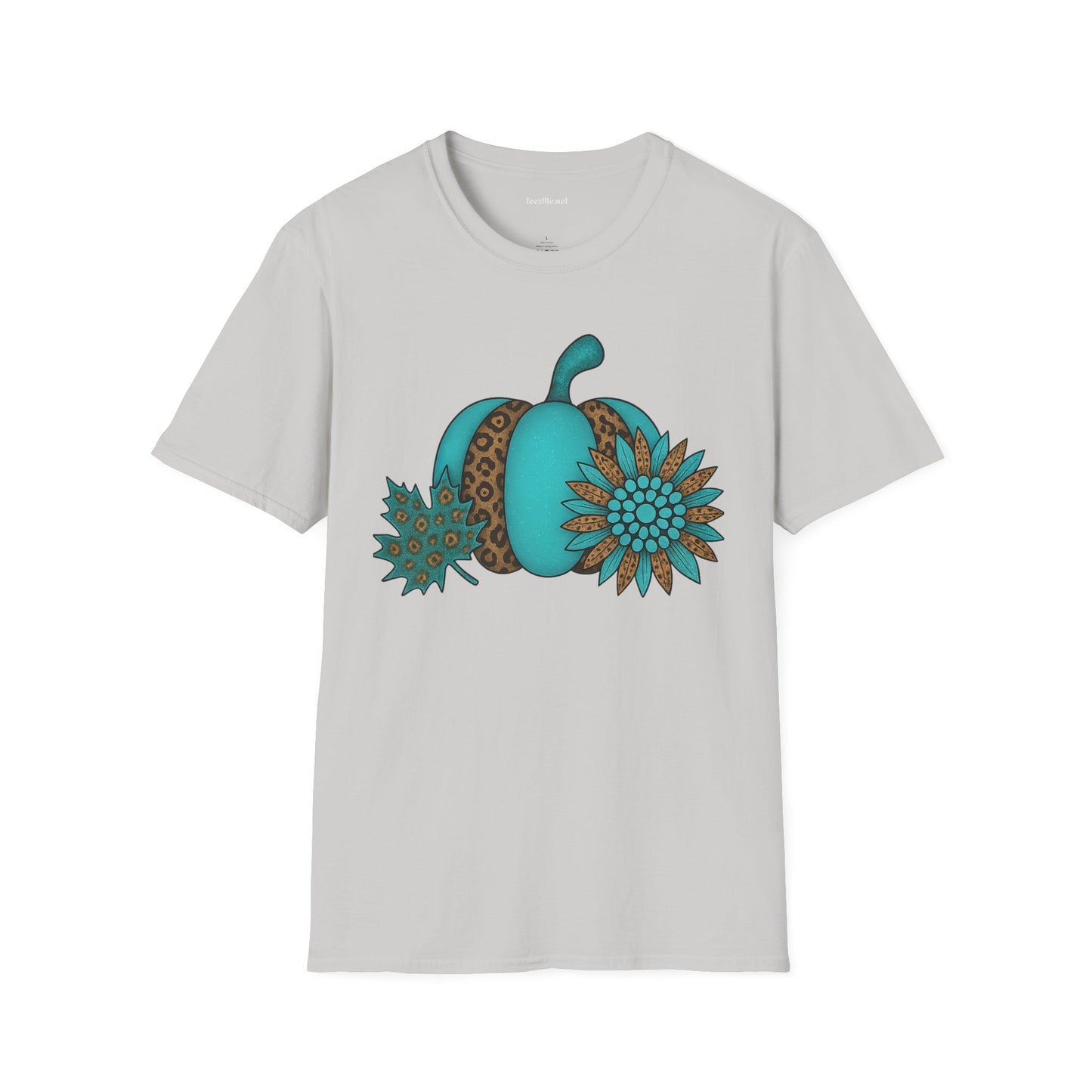 Turquoise Pumpkin Unisex Softstyle T-Shirt 100% Cotton