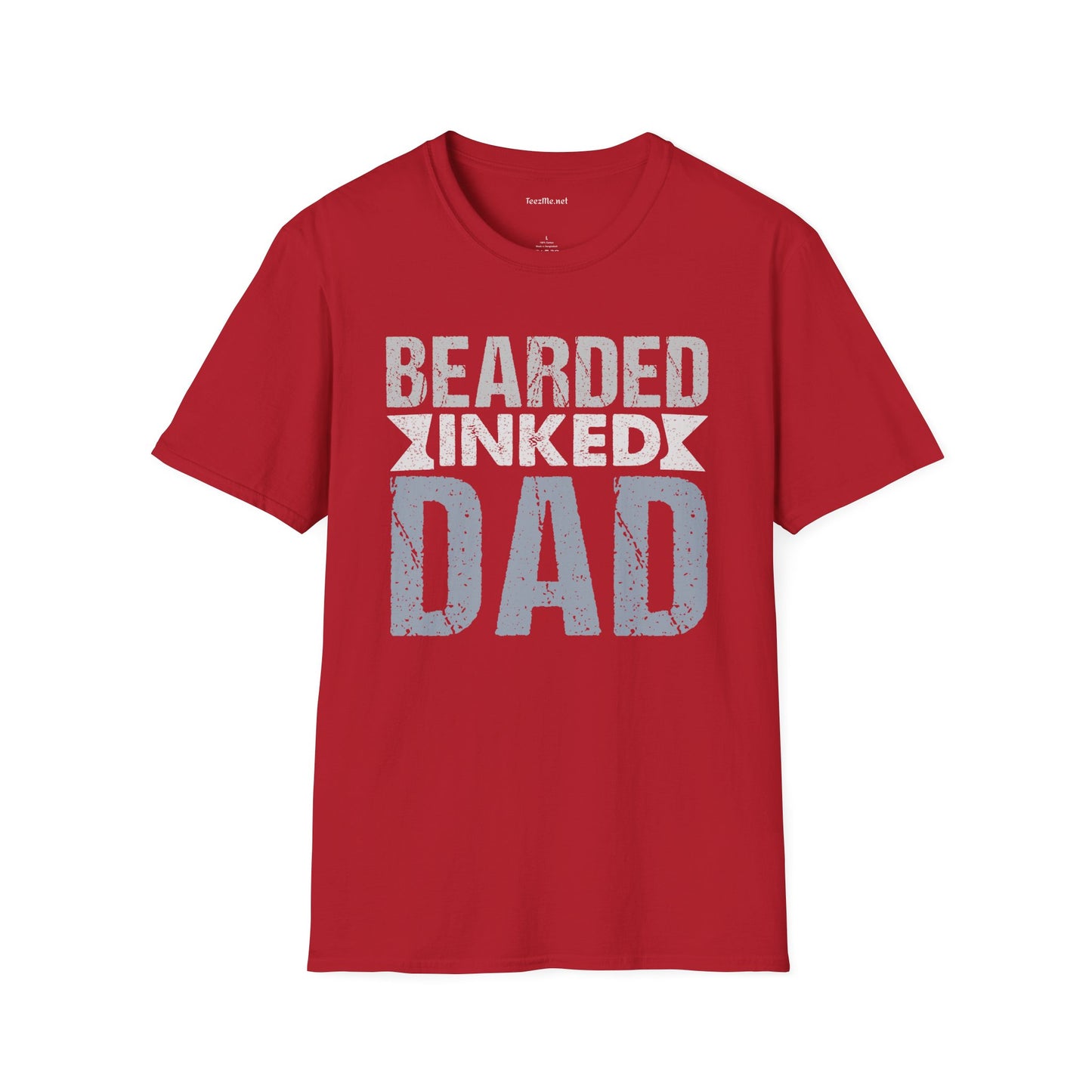 Bearded Inked Dad Unisex Style T-Shirt 100% Cotton Graphic