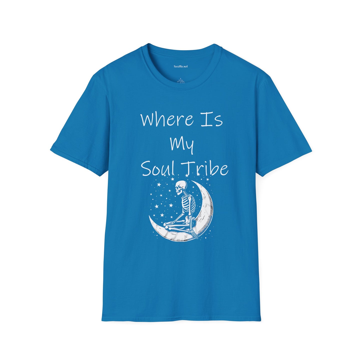Where Is My Soul Tribe with Skeleton Unisex Soft Style T-Shirt 100% Cotton Graphic
