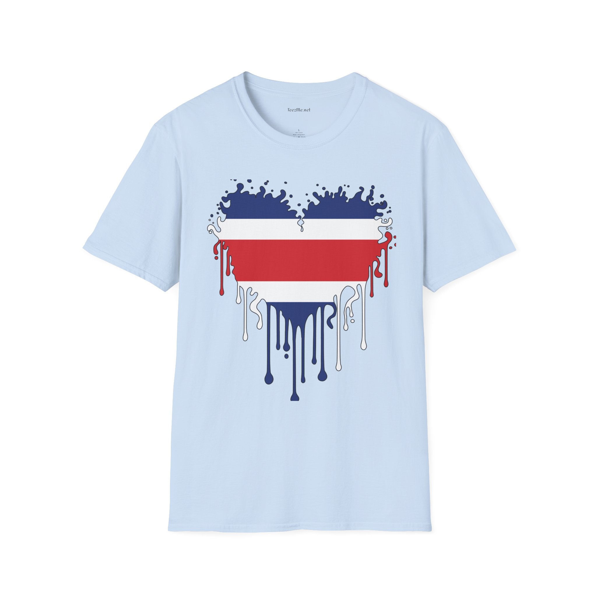 Costa Rica Dripping Heart Unisex Softstyle T-Shirt 100% Cotton