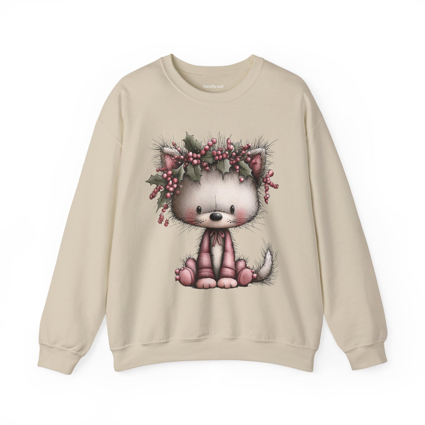 Whimsical Holiday Cat 01 Unisex Heavy Blend™ Crewneck Sweatshirt