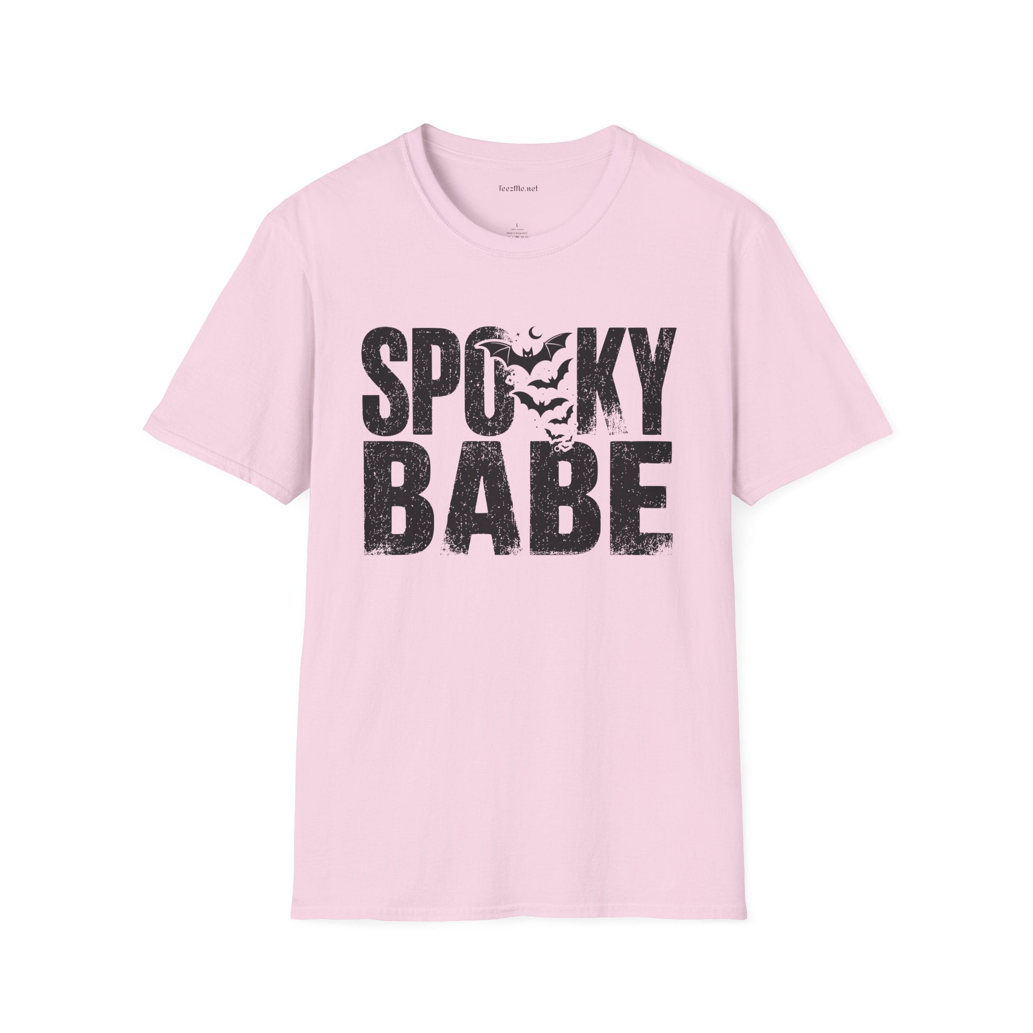 Spooky Babe Halloween T-Shirt — Orange Graphic Tee with Bats