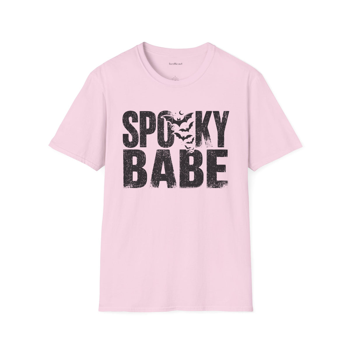 Spooky Babe Halloween T-Shirt — Orange Graphic Tee with Bats