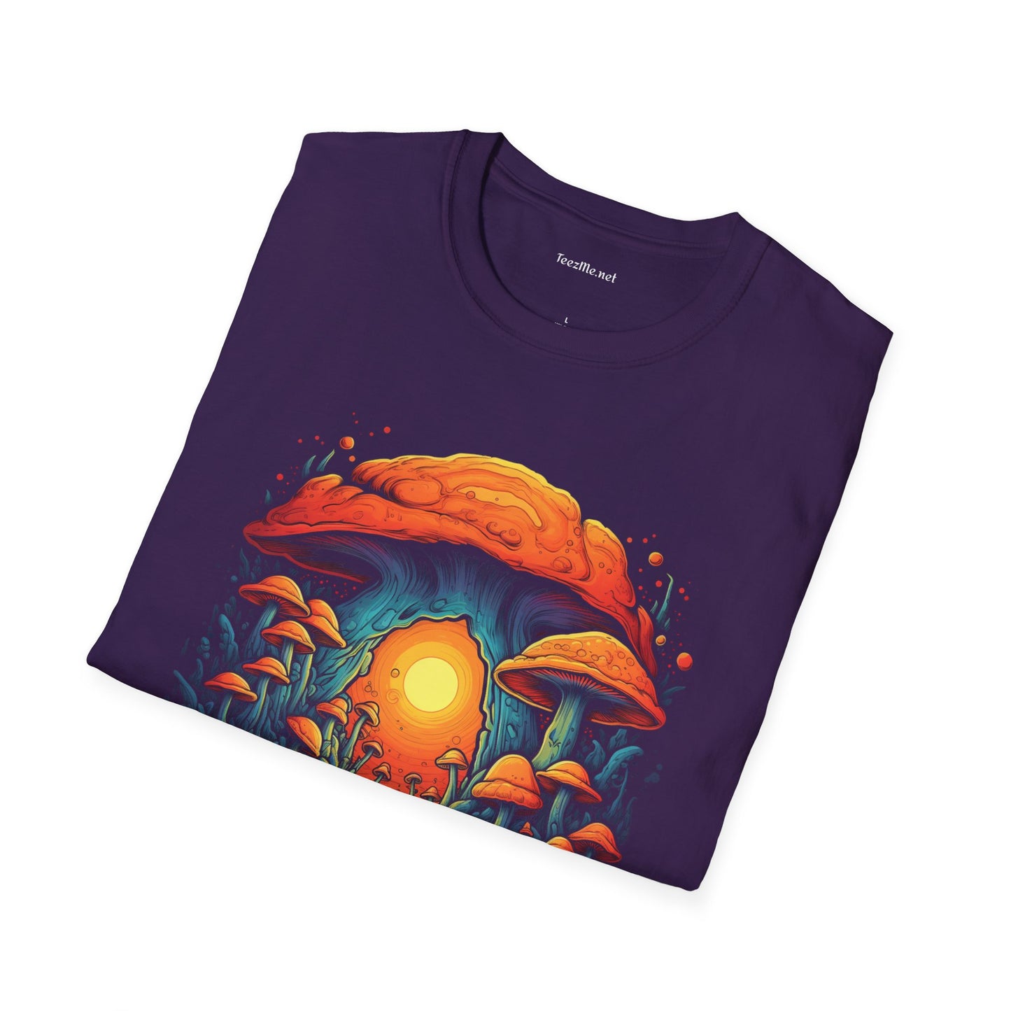 BOHO Psych Mushroom Unisex Softstyle T-Shirt 100% Cotton Graphic