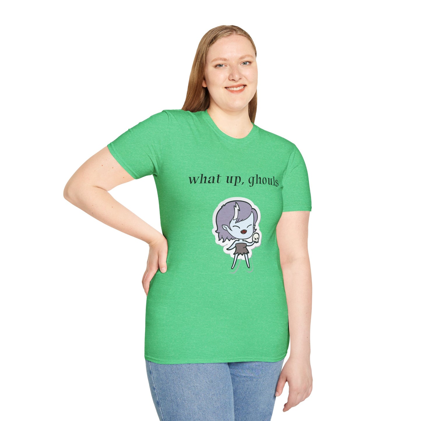 What up, ghouls - Unisex Softstyle T-Shirt 100% Cotton Graphic