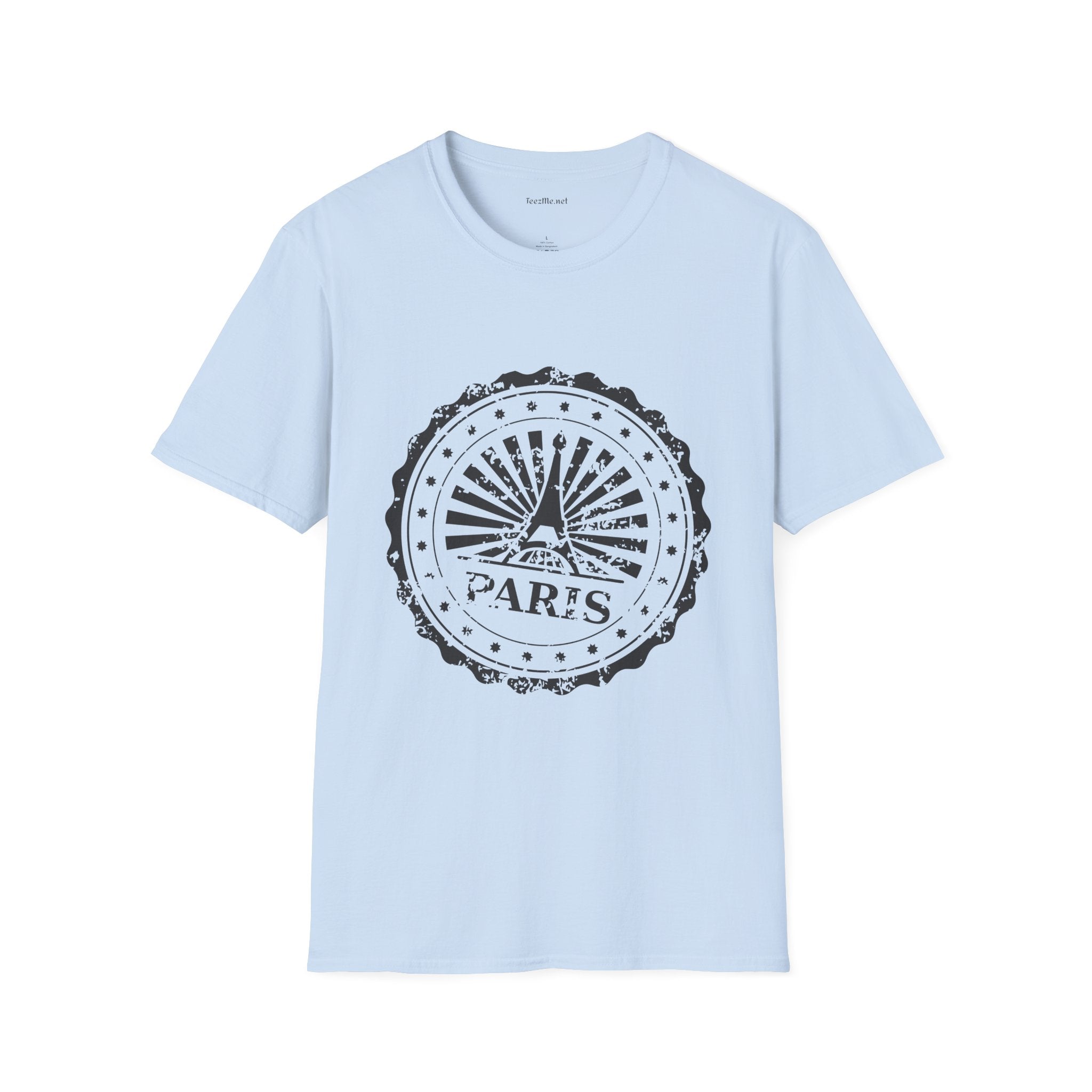 Paris Stamp Unisex Softstyle T-Shirt 100% Cotton