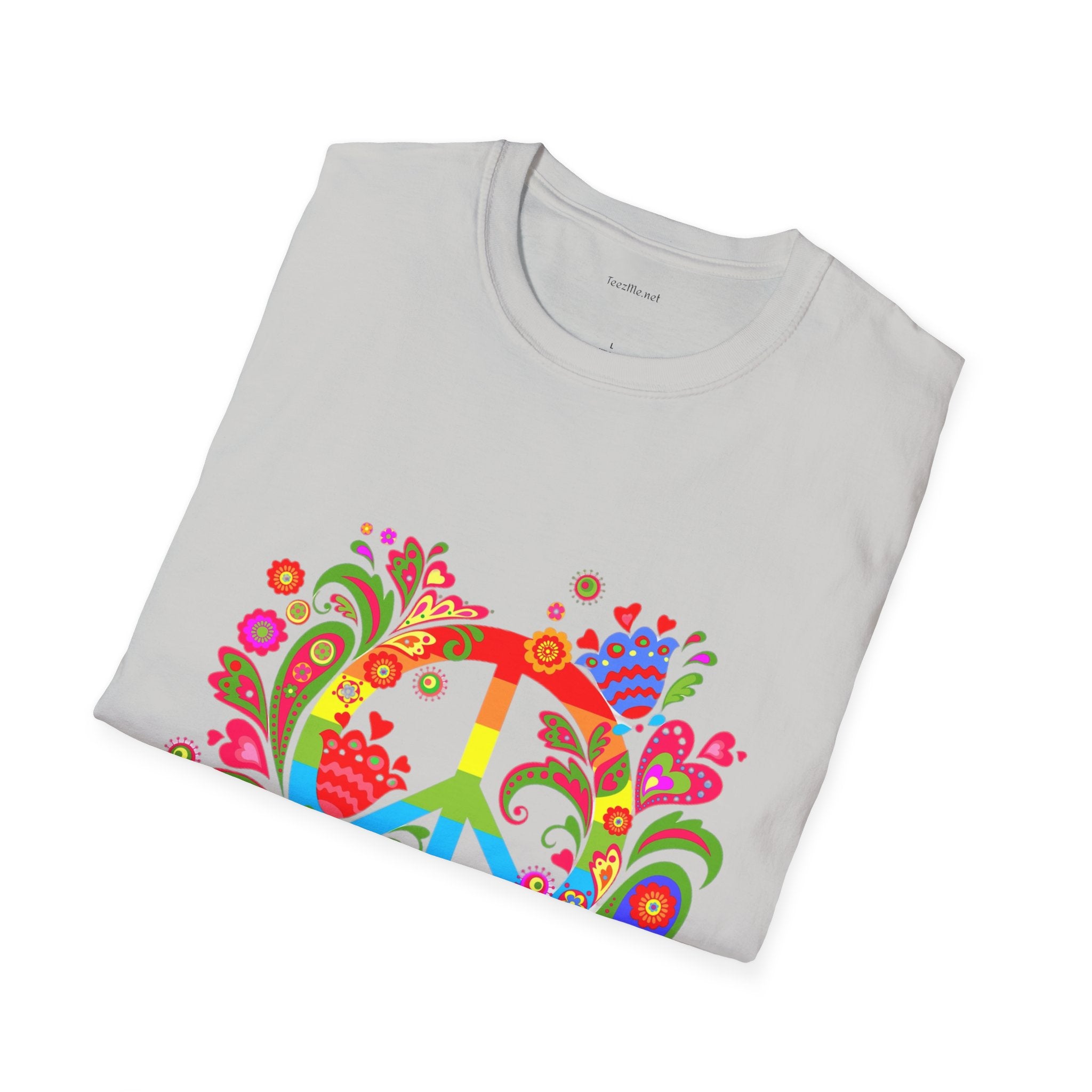 Peace sign illustration - Unisex Softstyle T-Shirt 100% Cotton Graphic