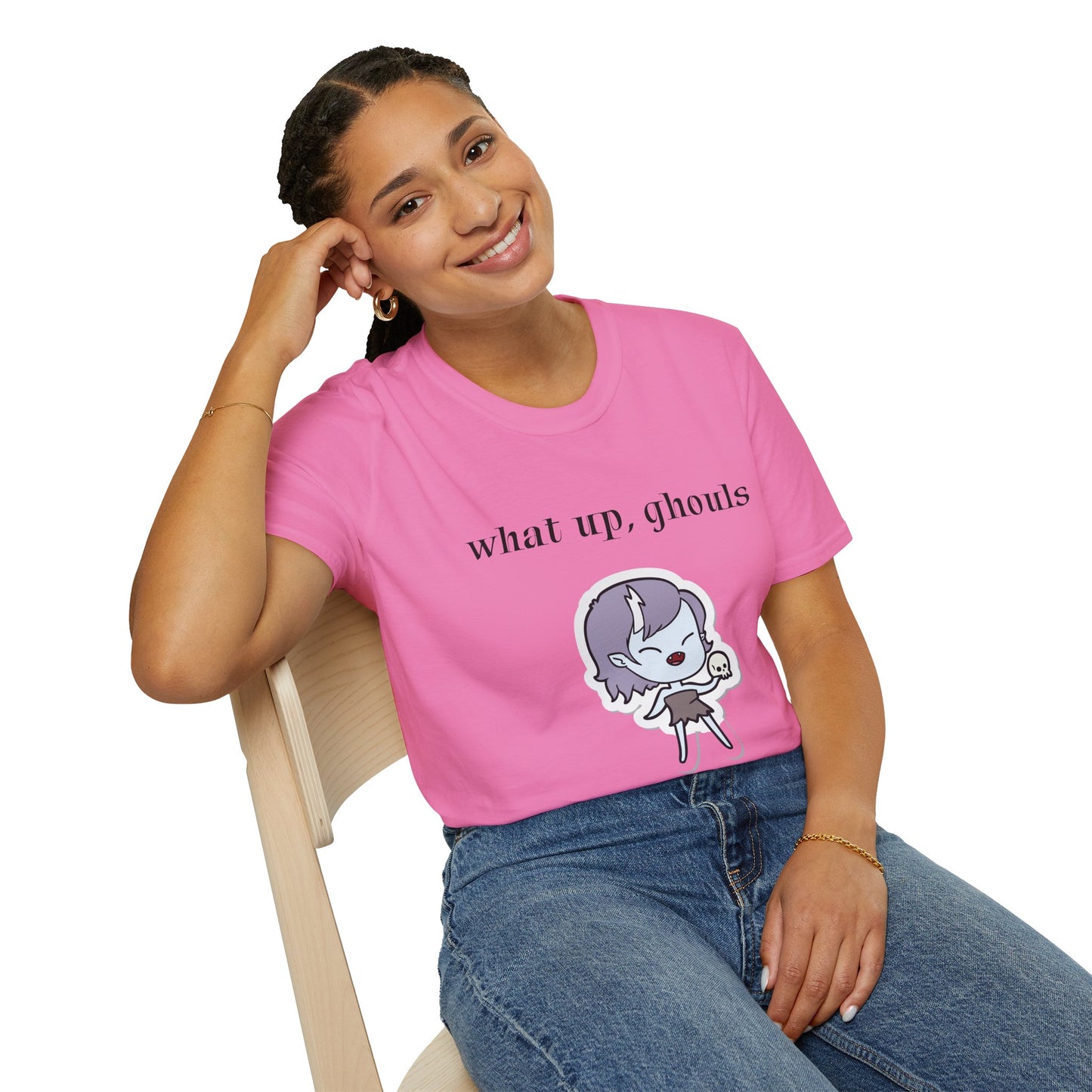 What up, ghouls - Unisex Softstyle T-Shirt 100% Cotton Graphic