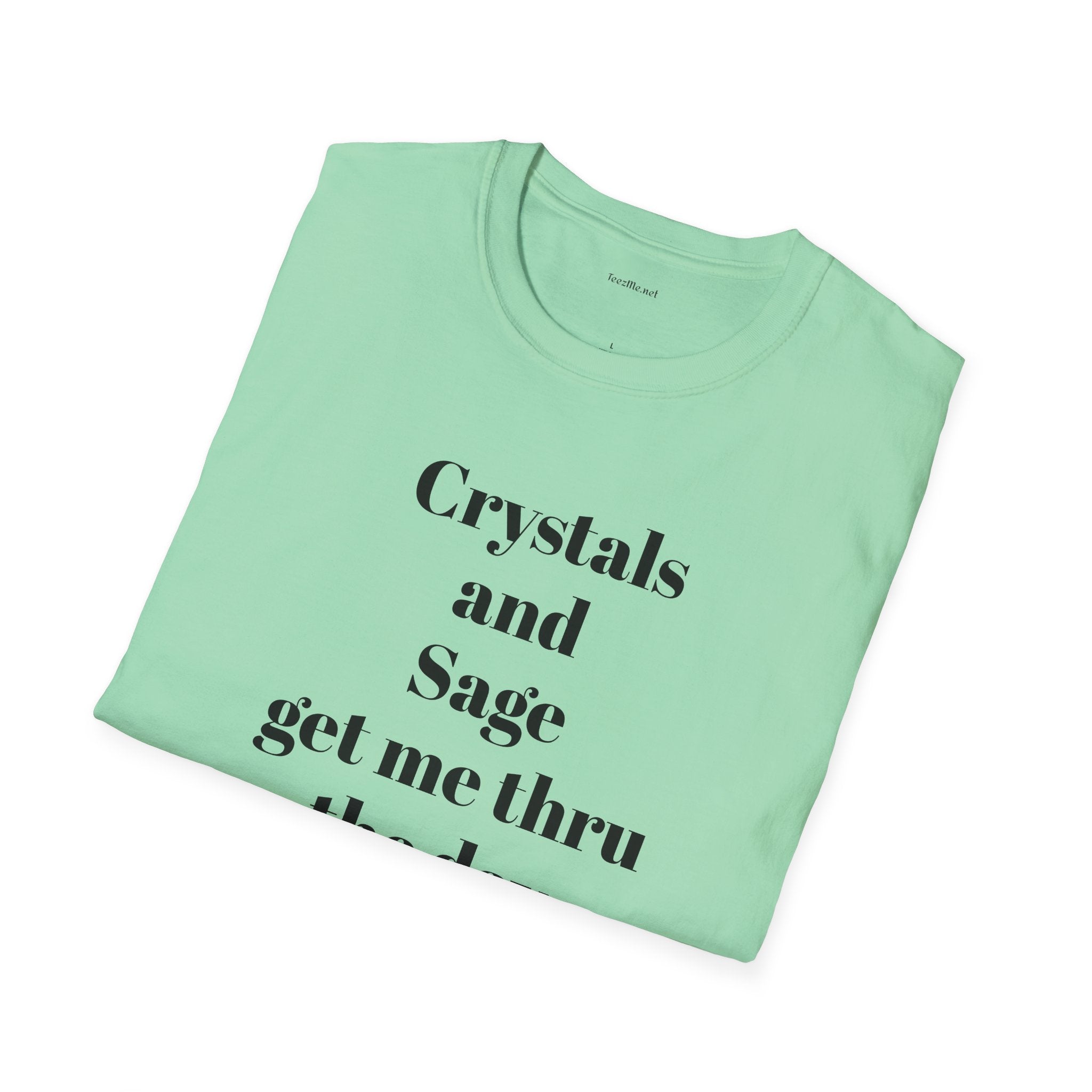 Crystals and Sage - Unisex Softstyle T-Shirt 100% Cotton Graphic