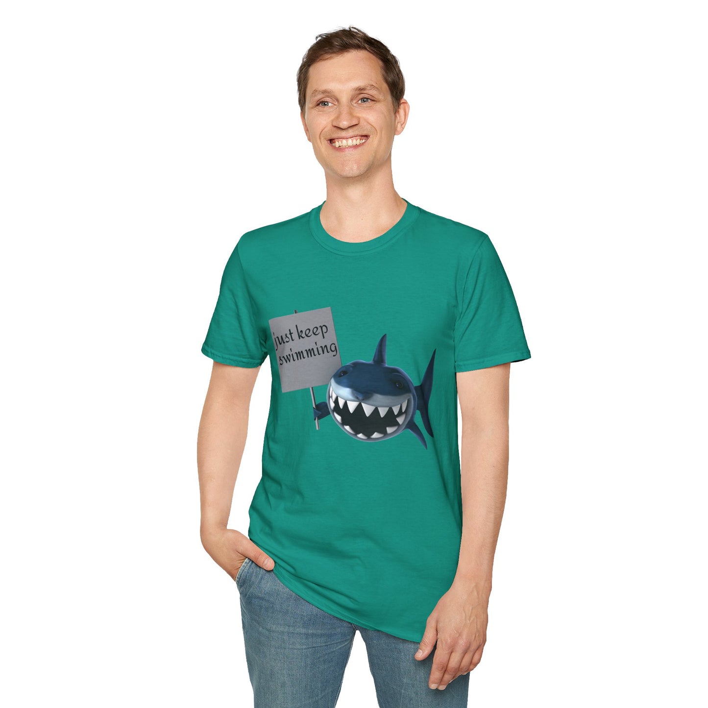 Just keep swimming - Unisex Softstyle T-Shirt 100% Cotton Graphic