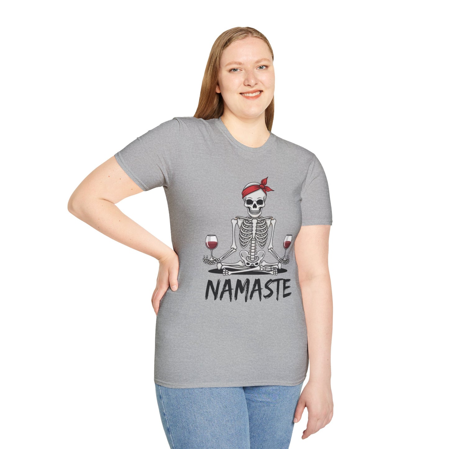 Namaste Skeleton - Unisex Softstyle T-Shirt 100% Cotton Graphic
