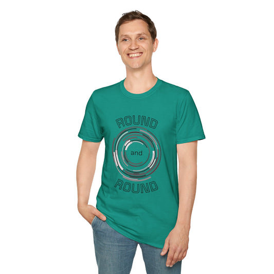 Round and Round - Unisex Softstyle T-Shirt 100% Cotton Graphic