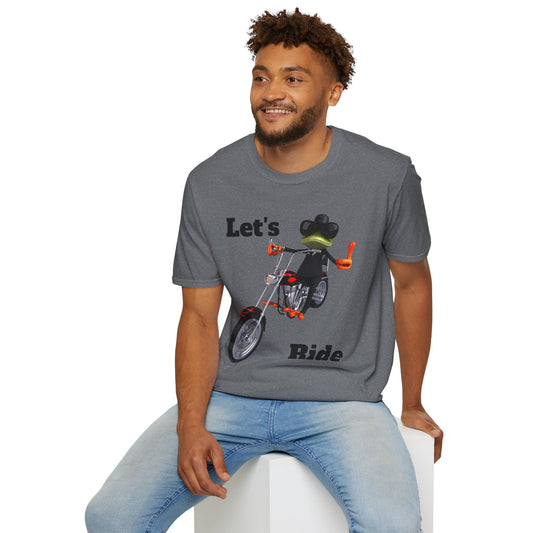 Let's Ride - Unisex Softstyle T-Shirt 100% Cotton Graphic Motorcycle Harley