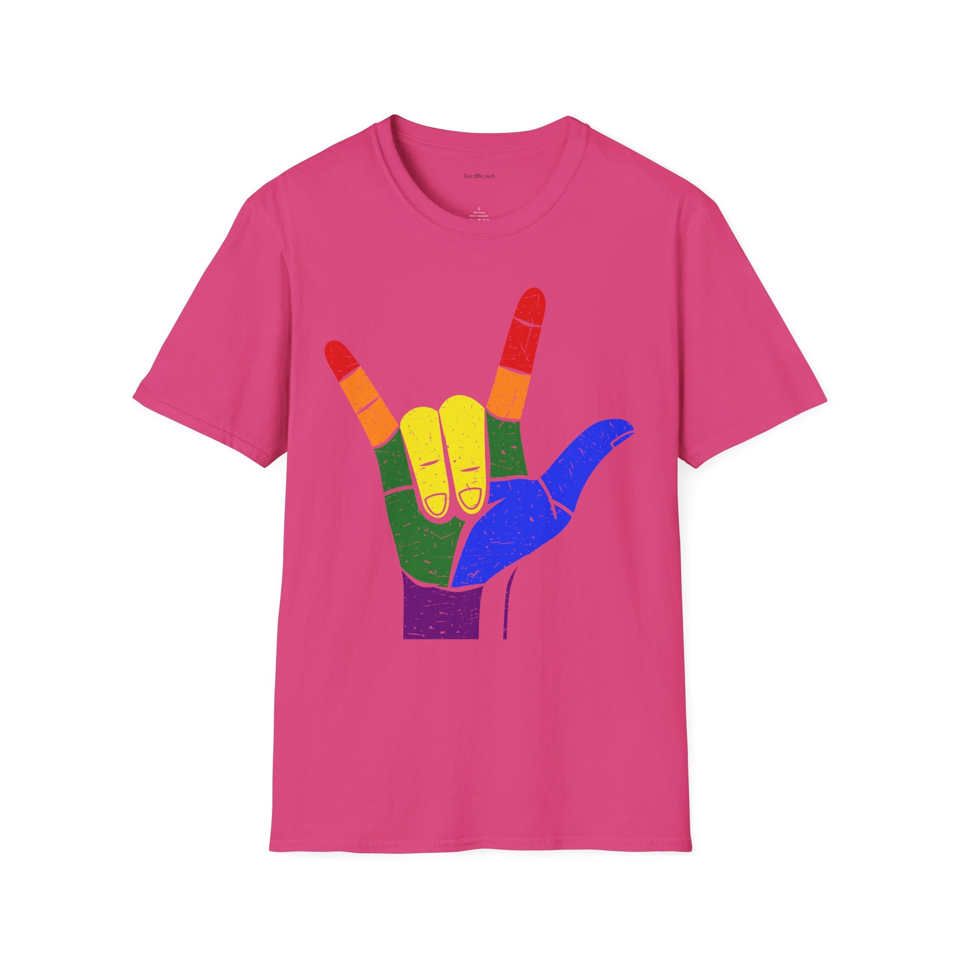 ASL Love LGBT  - Unisex Softstyle T-Shirt 100% Cotton Graphic