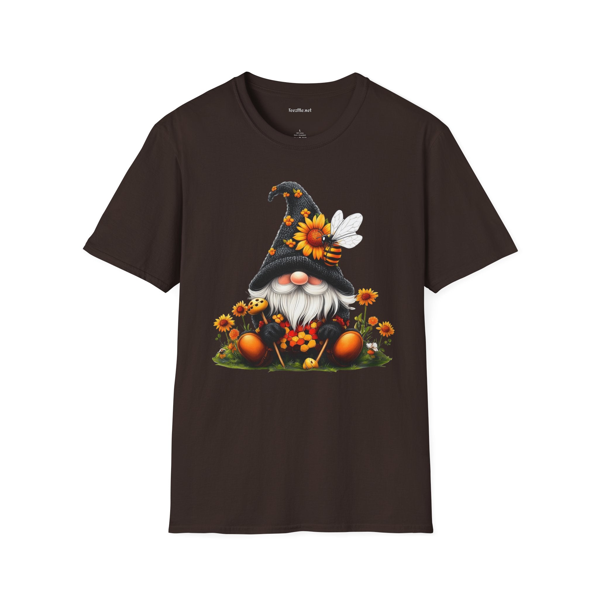 Honey Bee Gnome 03 Unisex Softstyle T-Shirt 100% Cotton Graphic