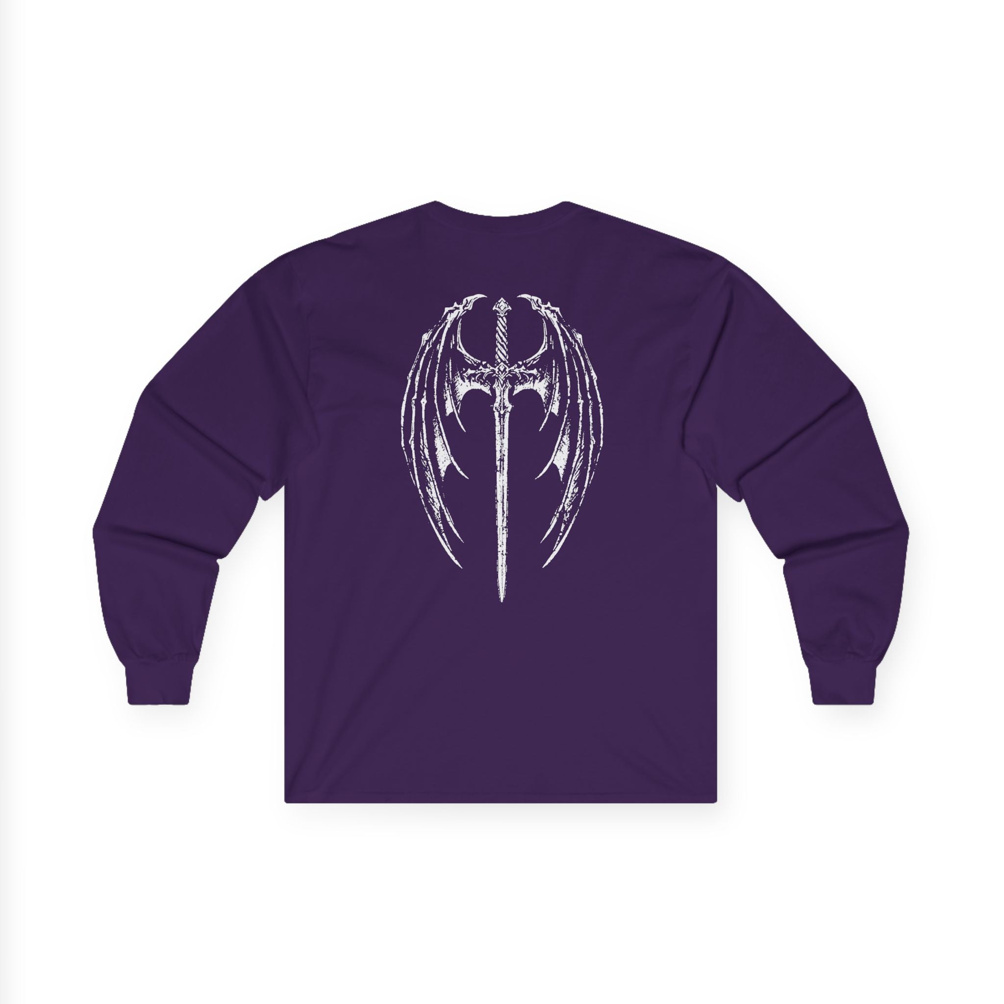 Gothic Winged Cross Long Sleeve Tee – Dark Angel Graphic Tee (back design)