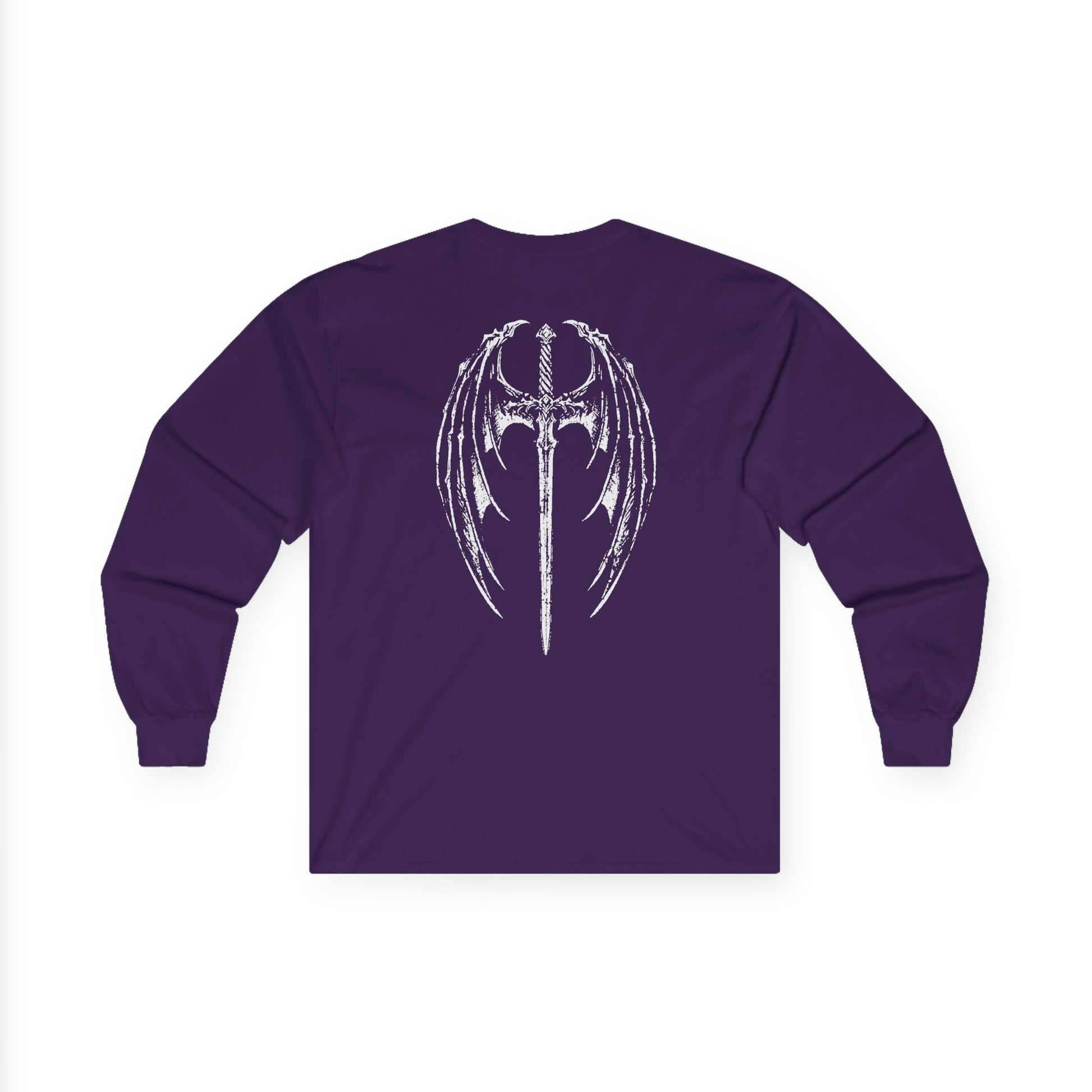 Gothic Winged Cross Long Sleeve Tee – Dark Angel Graphic Tee (back design)