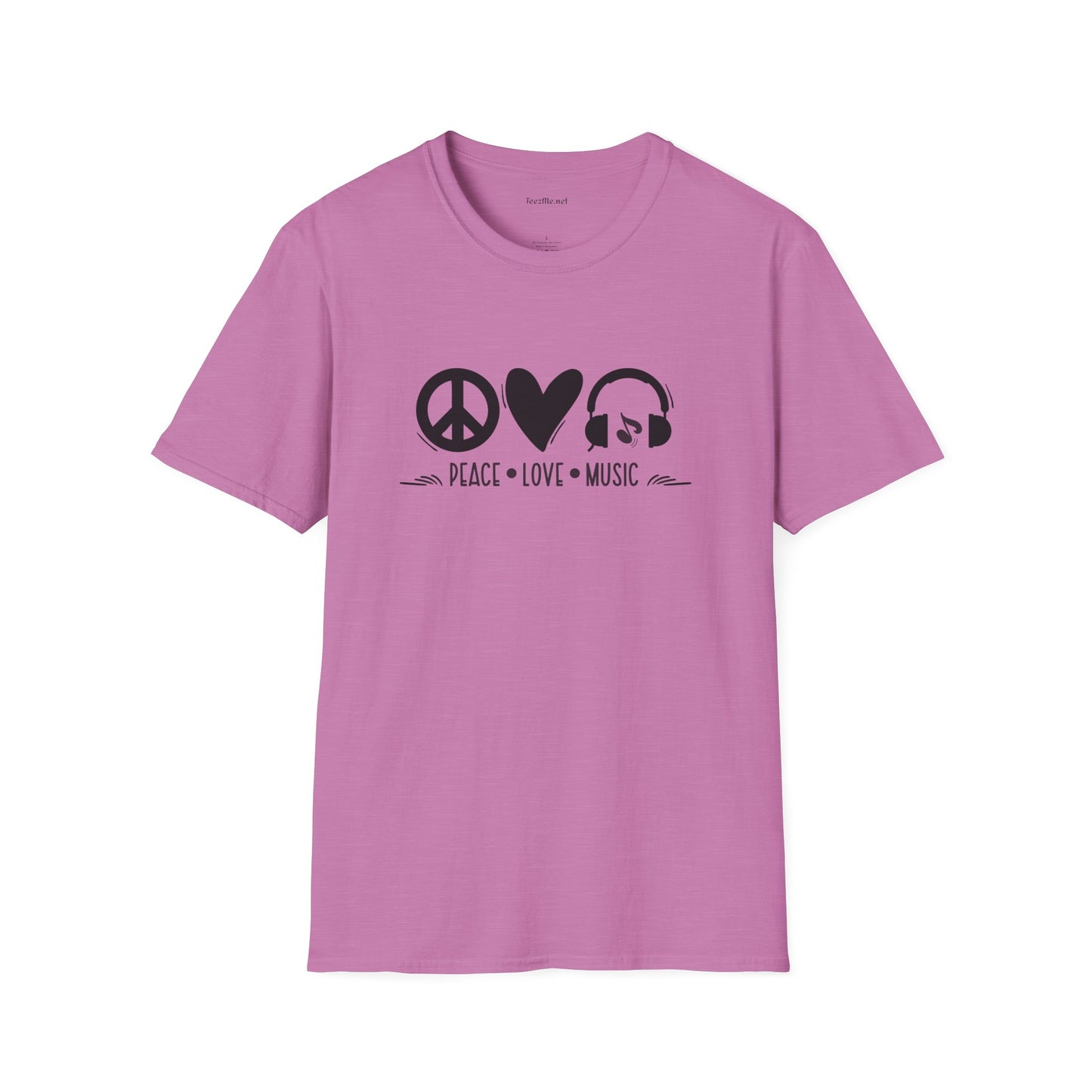 Peace Love Music - Unisex Softstyle T-Shirt 100% Cotton Graphic