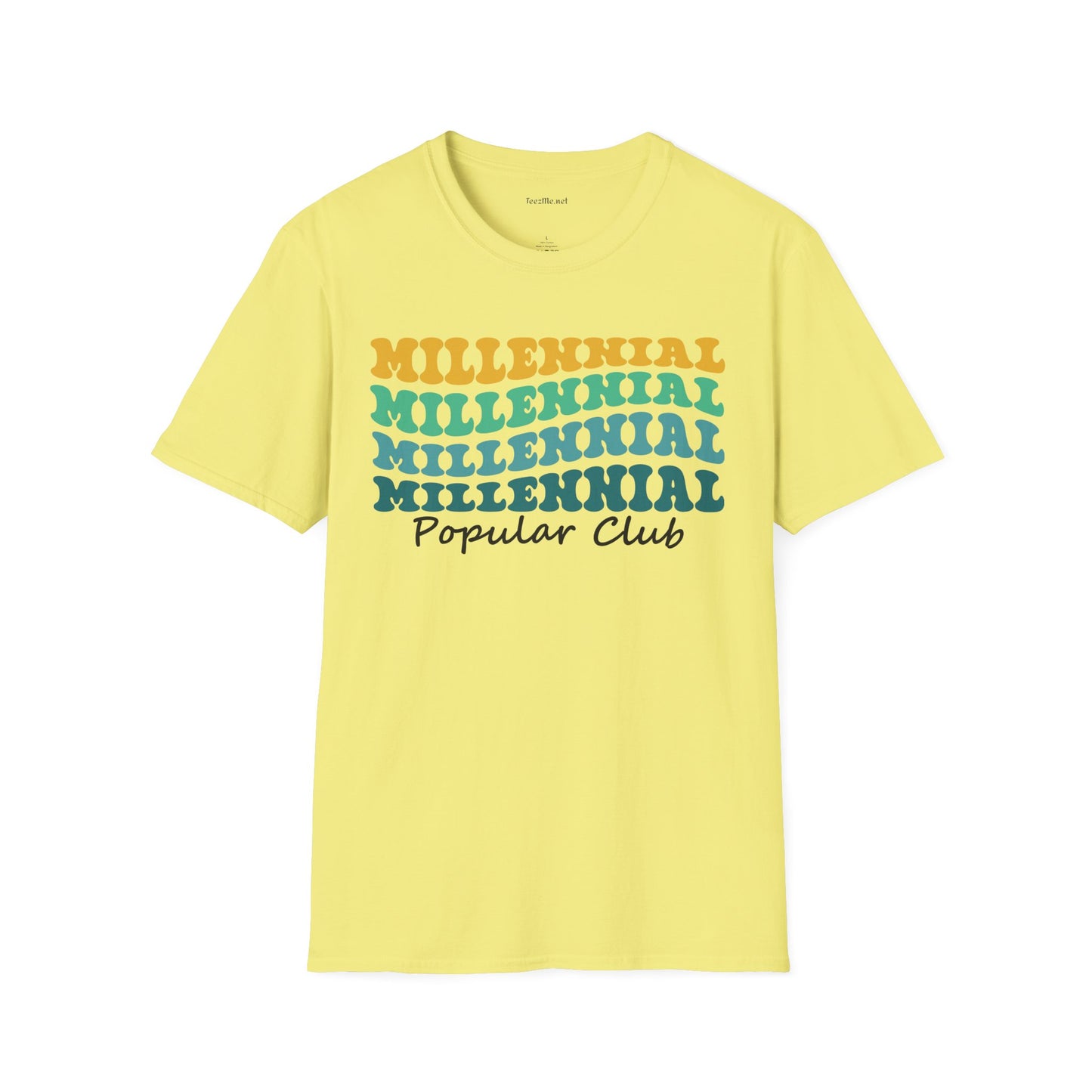 Millennial Popular Club Unisex Soft Style T-Shirt 100% Cotton Graphic