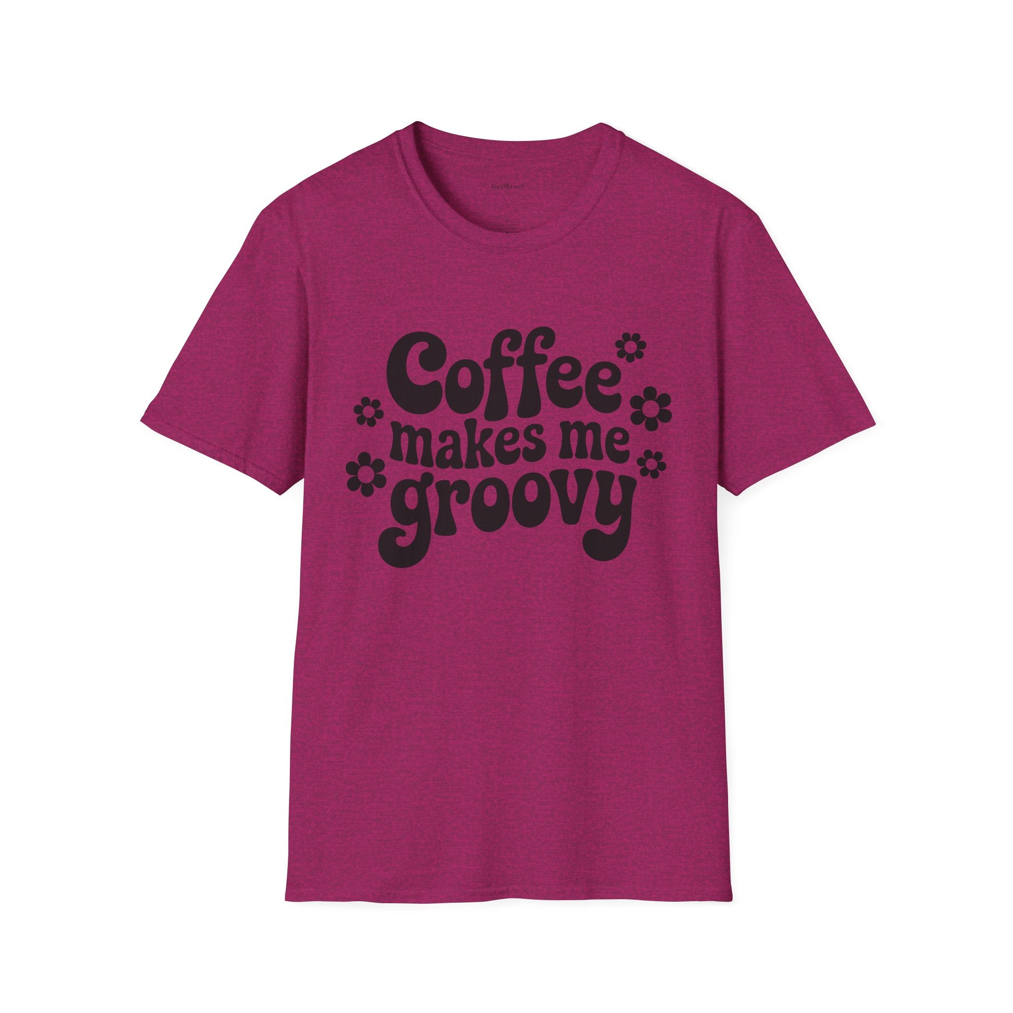 Groovy Coffee T-Shirt — “Coffee Makes Me Groovy” Retro Floral Tee