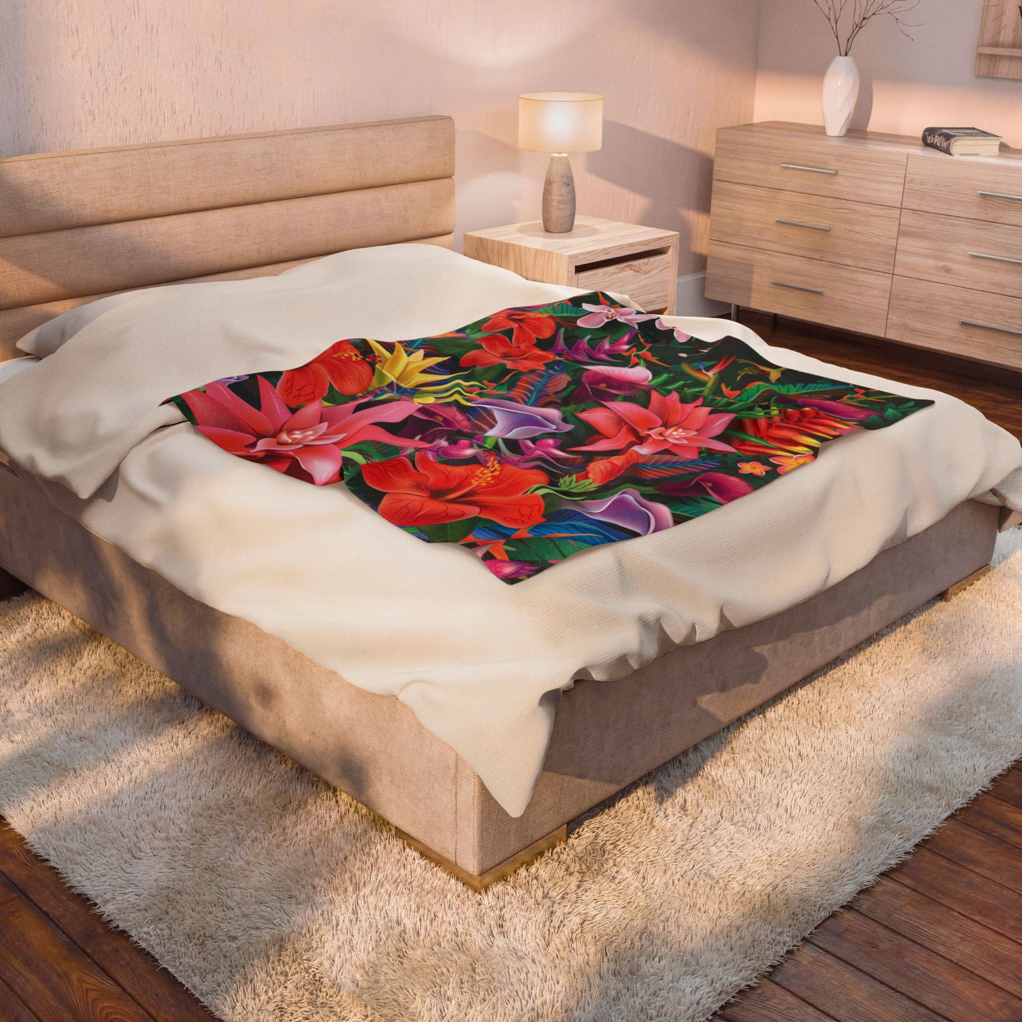 Tropical Dreams Velveteen Plush Blanket