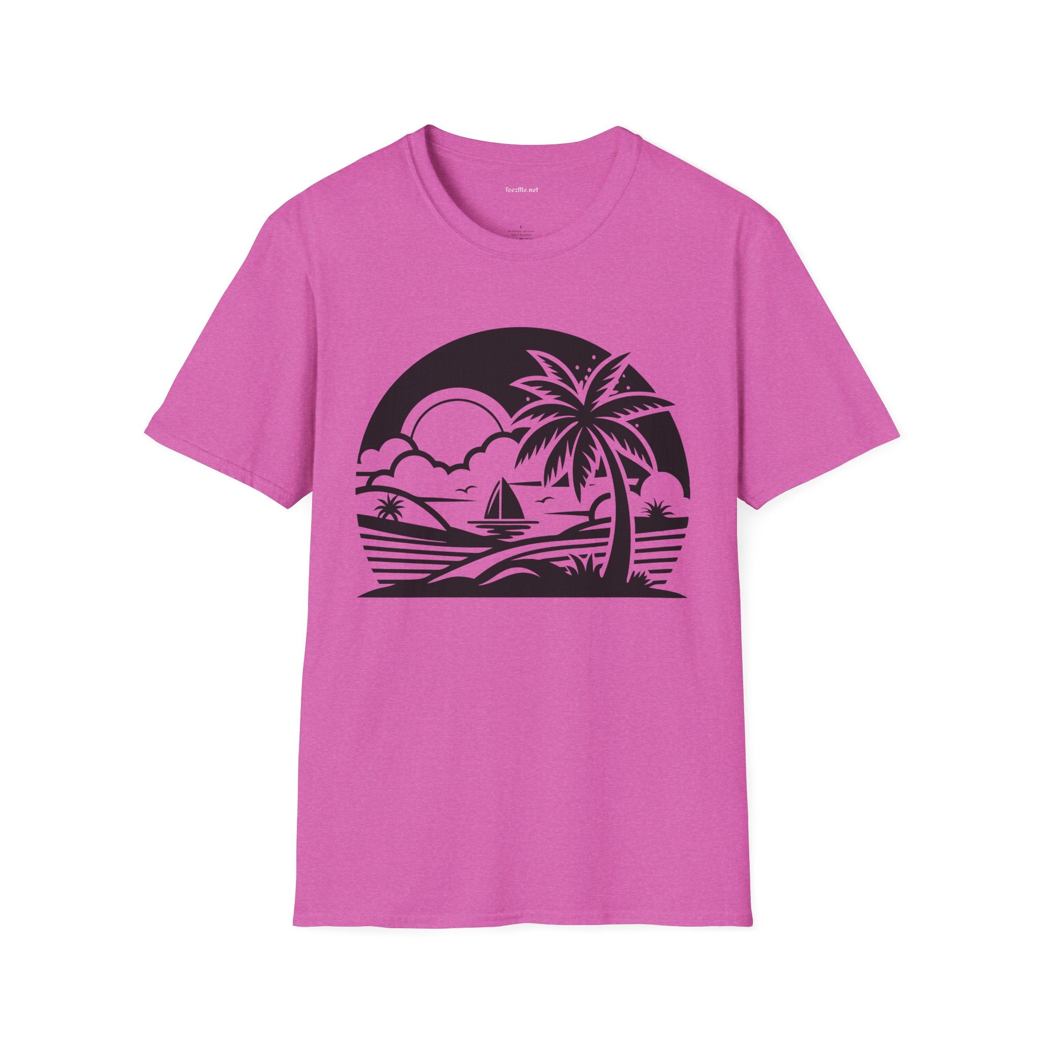 Beach Sunrise - Unisex Softstyle T-Shirt 100% Cotton Graphic