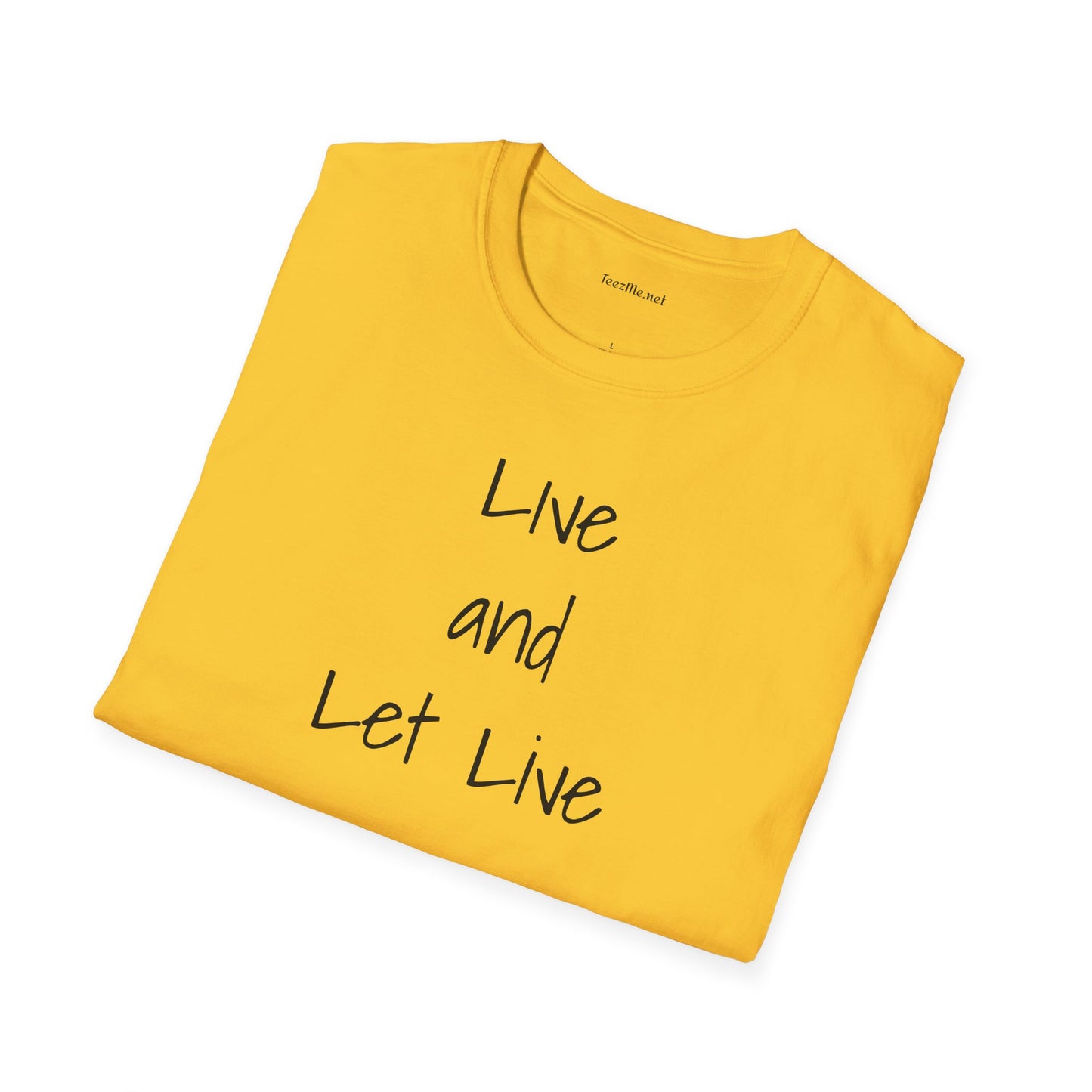 Live and Let Live - Unisex Softstyle T-Shirt 100% Cotton Graphic