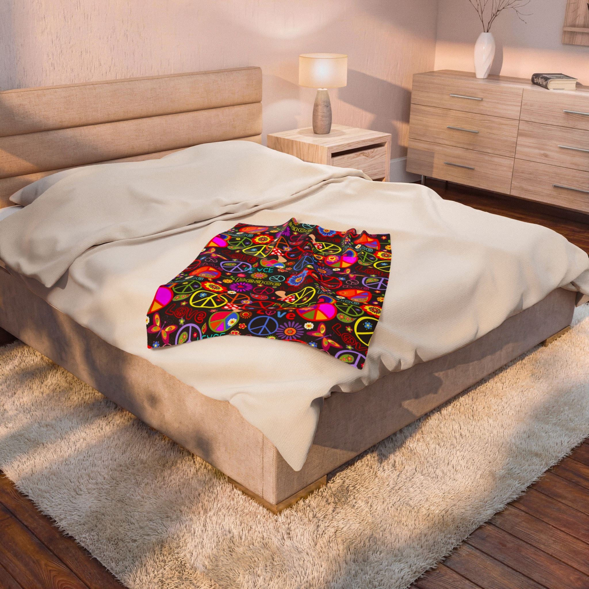 Hippie - Velveteen Plush Blanket