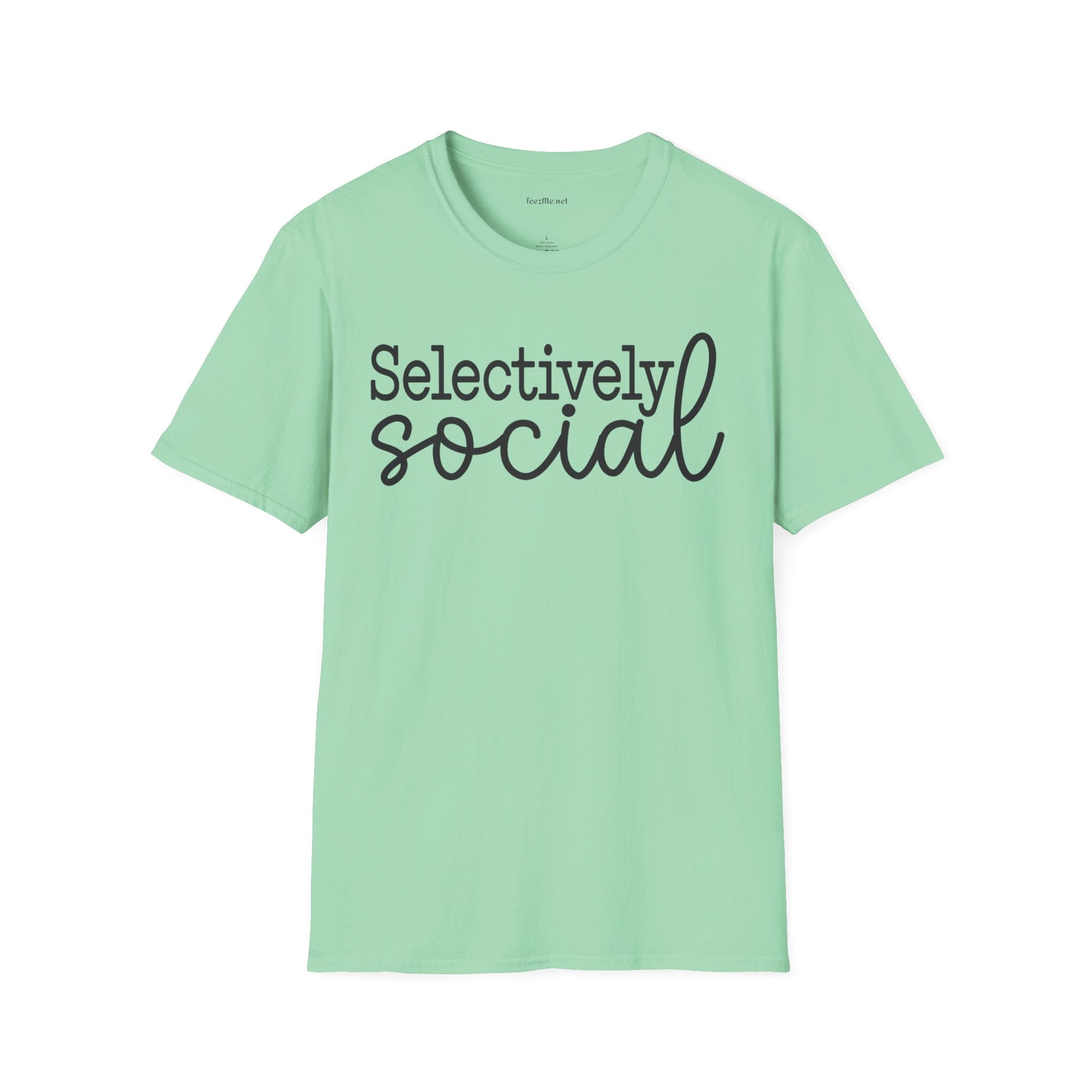 Selectively Social Unisex Softstyle T-Shirt 100% Cotton Graphic