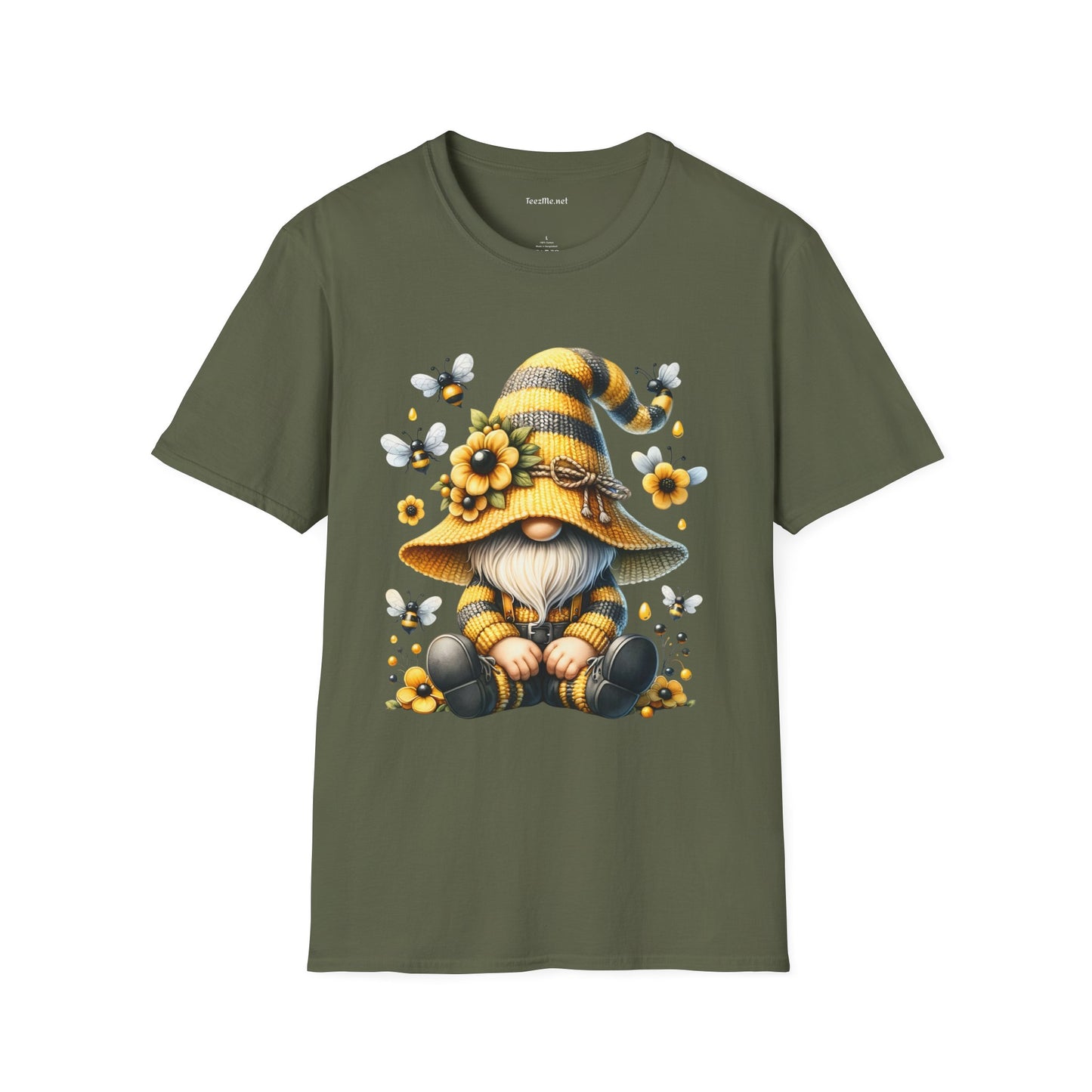 Honey Bee Gnome 41 Unisex Soft Style T-Shirt 100% Cotton Graphic