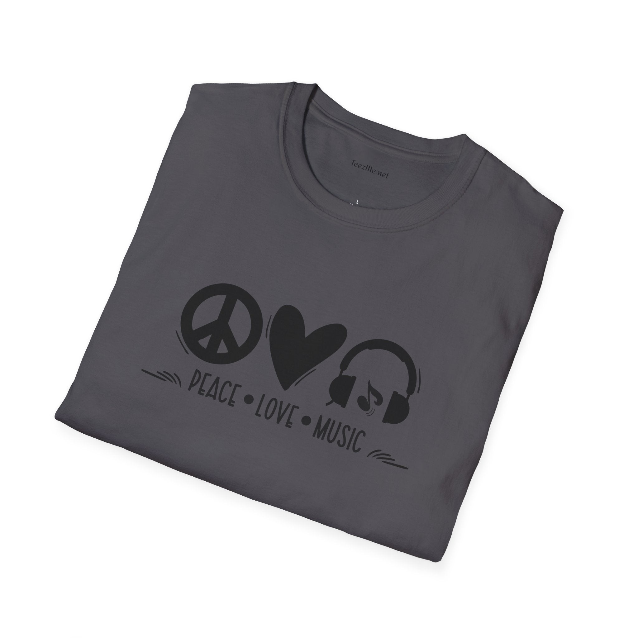Peace Love Music - Unisex Softstyle T-Shirt 100% Cotton Graphic