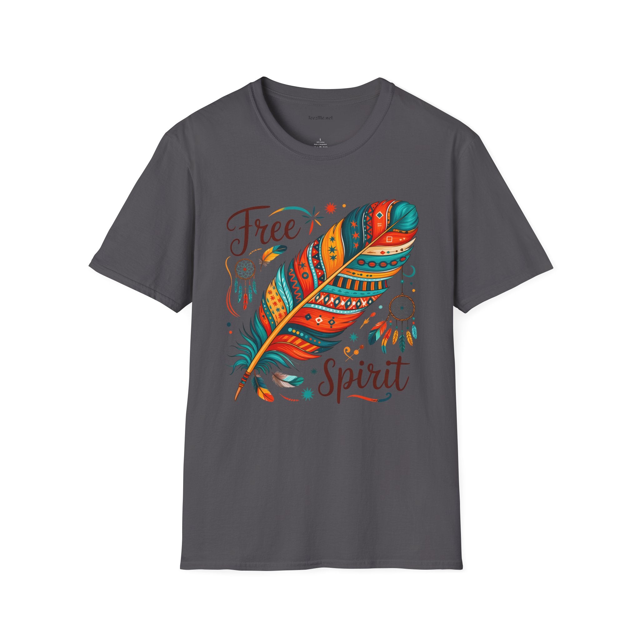 Free Spirit Boho Unisex Softstyle T-Shirt 100% Cotton Graphic