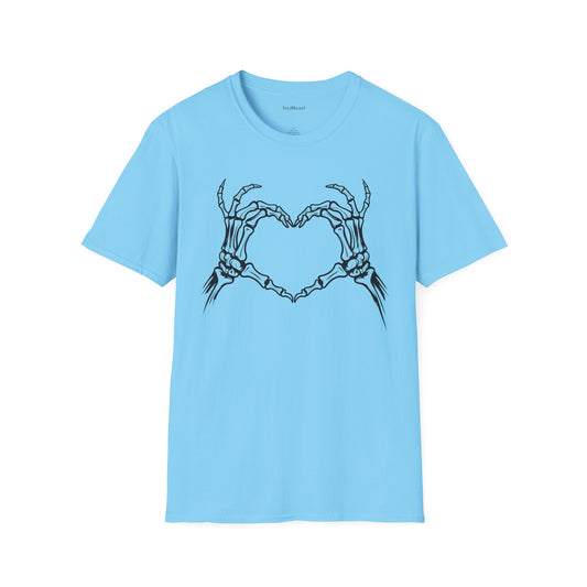 Skeleton Heart Hands Unisex Softstyle T-Shirt 100% Cotton