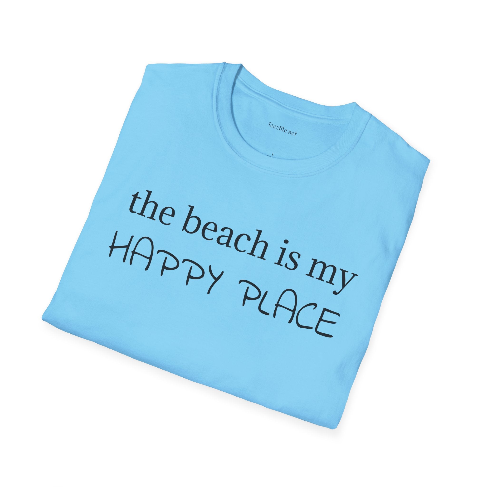 The beach is my happy place - Unisex Softstyle T-Shirt 100% Cotton Graphic
