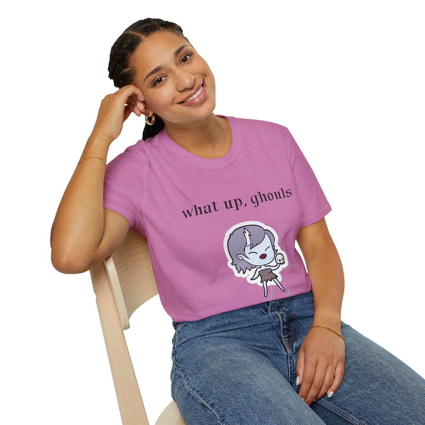 What up, ghouls - Unisex Softstyle T-Shirt 100% Cotton Graphic