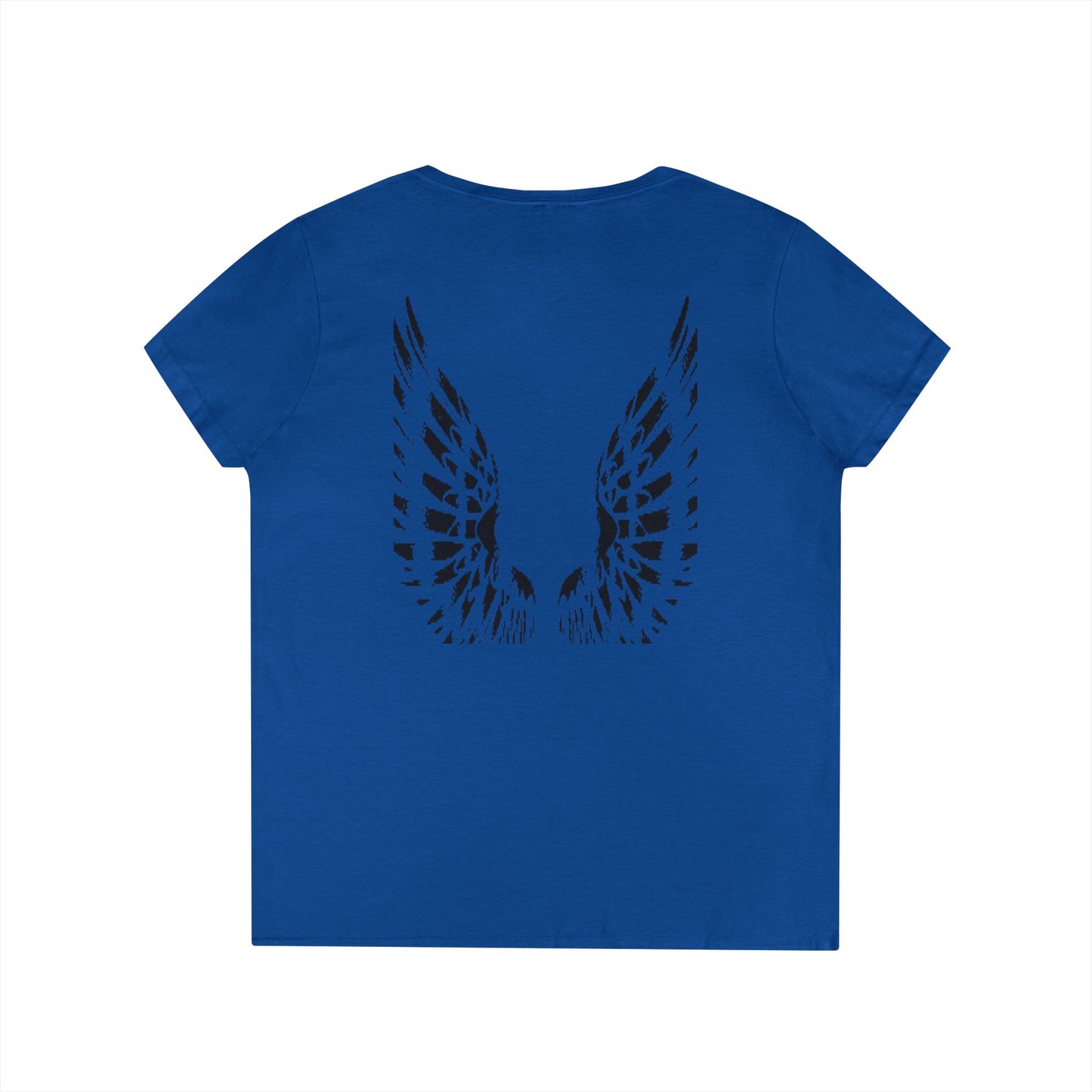 Angel Wings (back) - Ladies' V-Neck T-Shirt 100% cotton
