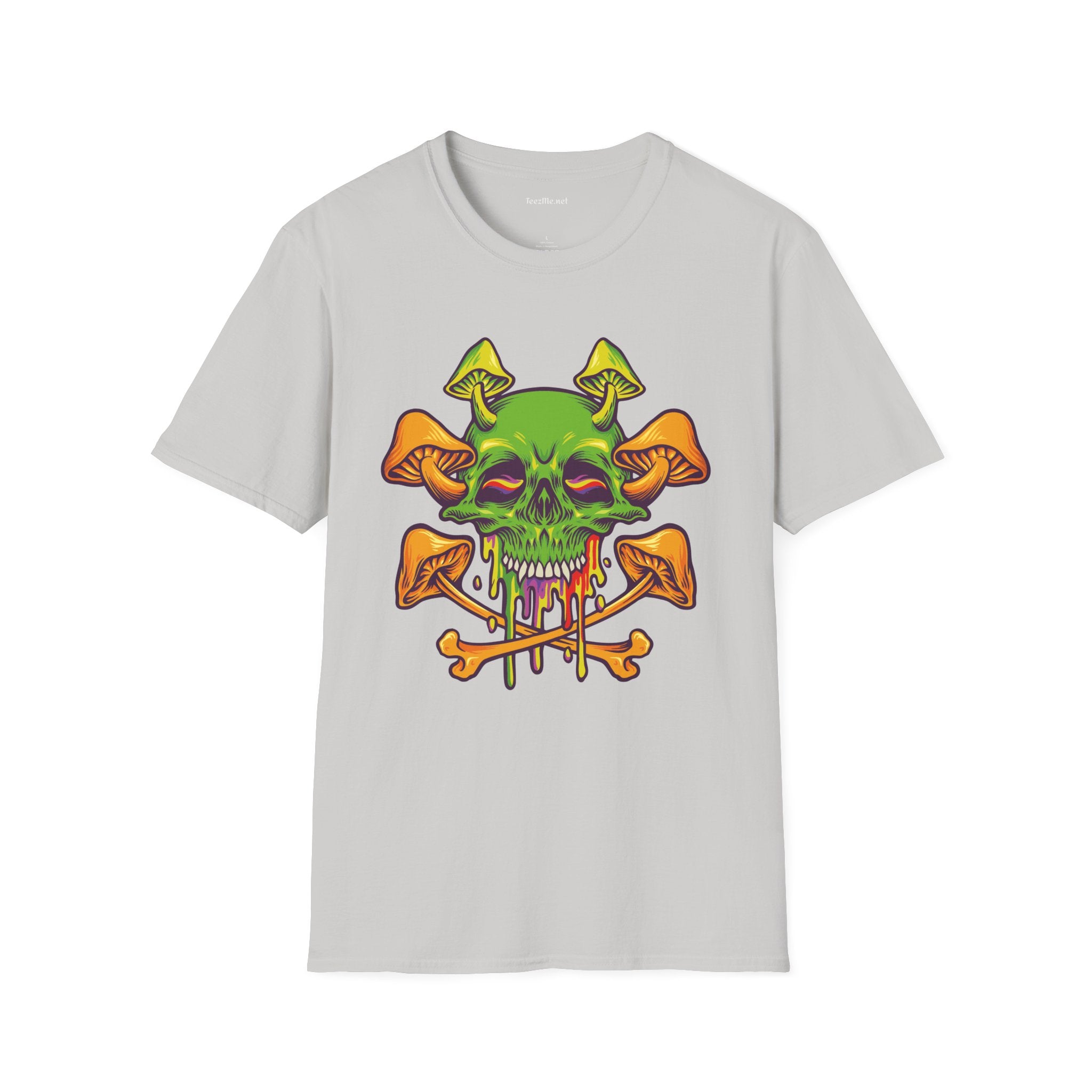 Sugar Skull Magic Mushrooms 01 Unisex Softstyle T-Shirt 100% Cotton Graphic
