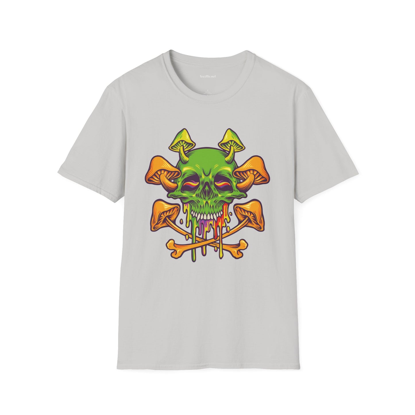 Sugar Skull Magic Mushrooms 01 Unisex Softstyle T-Shirt 100% Cotton Graphic