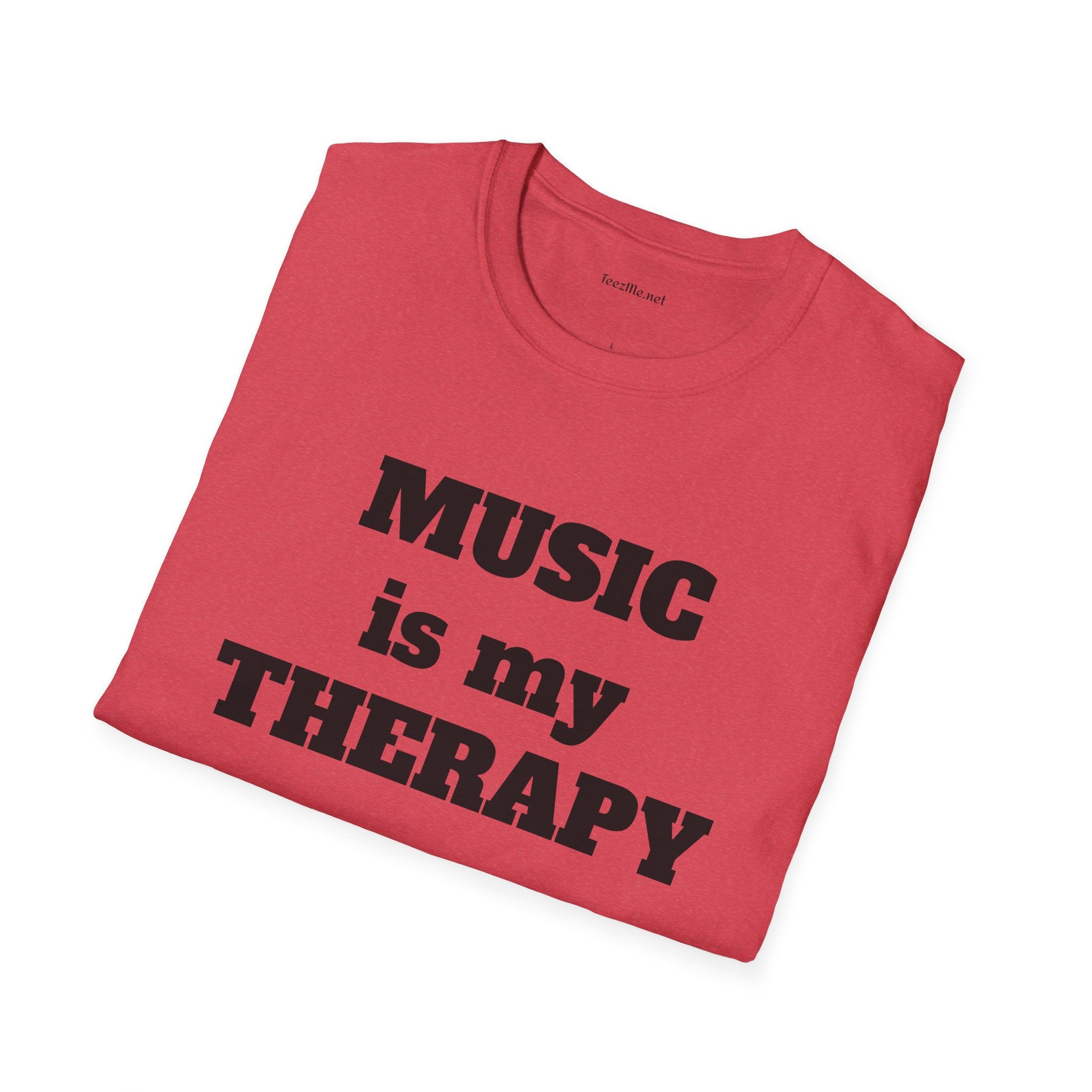 Music is my Therapy Unisex Softstyle T-Shirt 100% Cotton Graphic