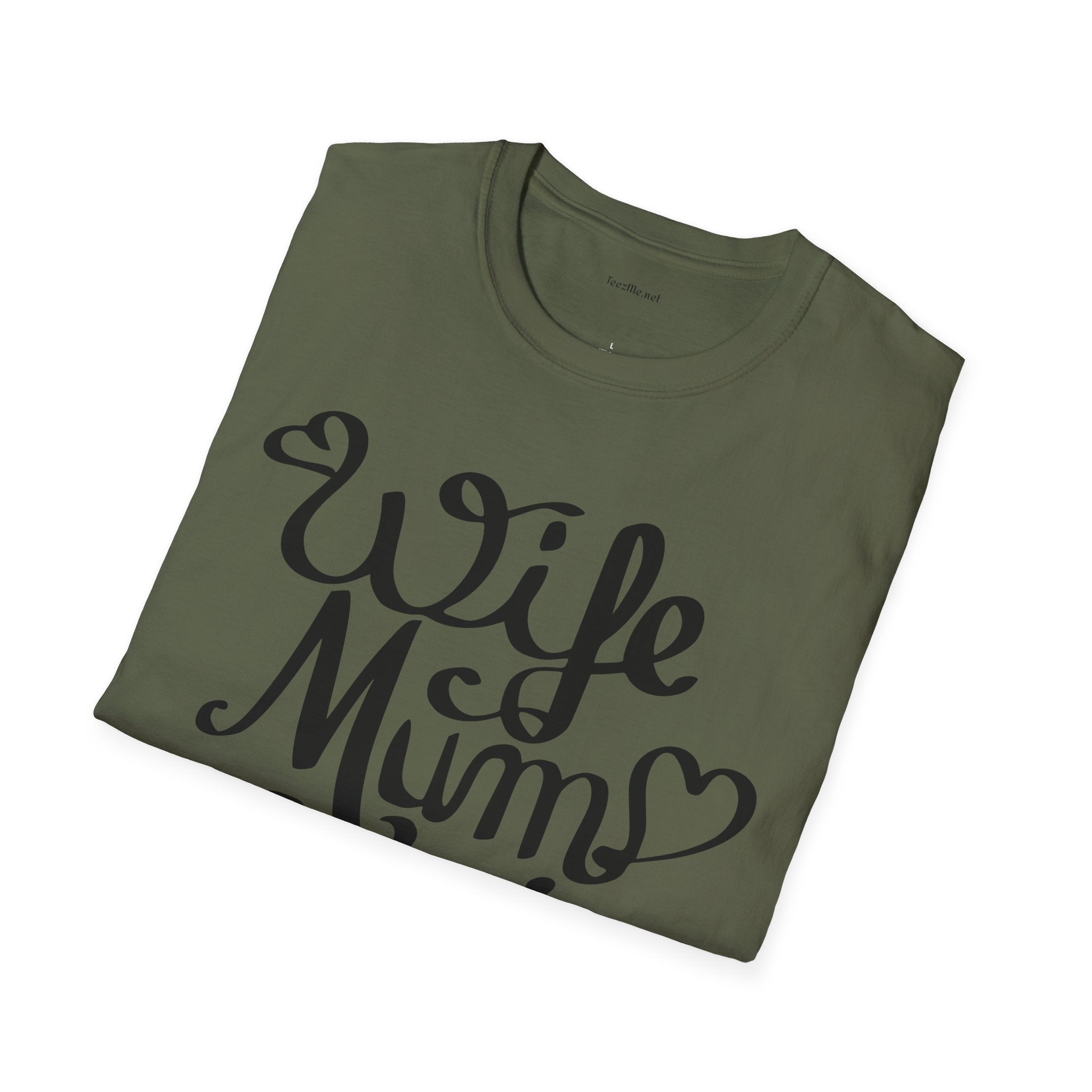 Wife Mum Boss - Unisex Softstyle T-Shirt 100% Cotton Graphic