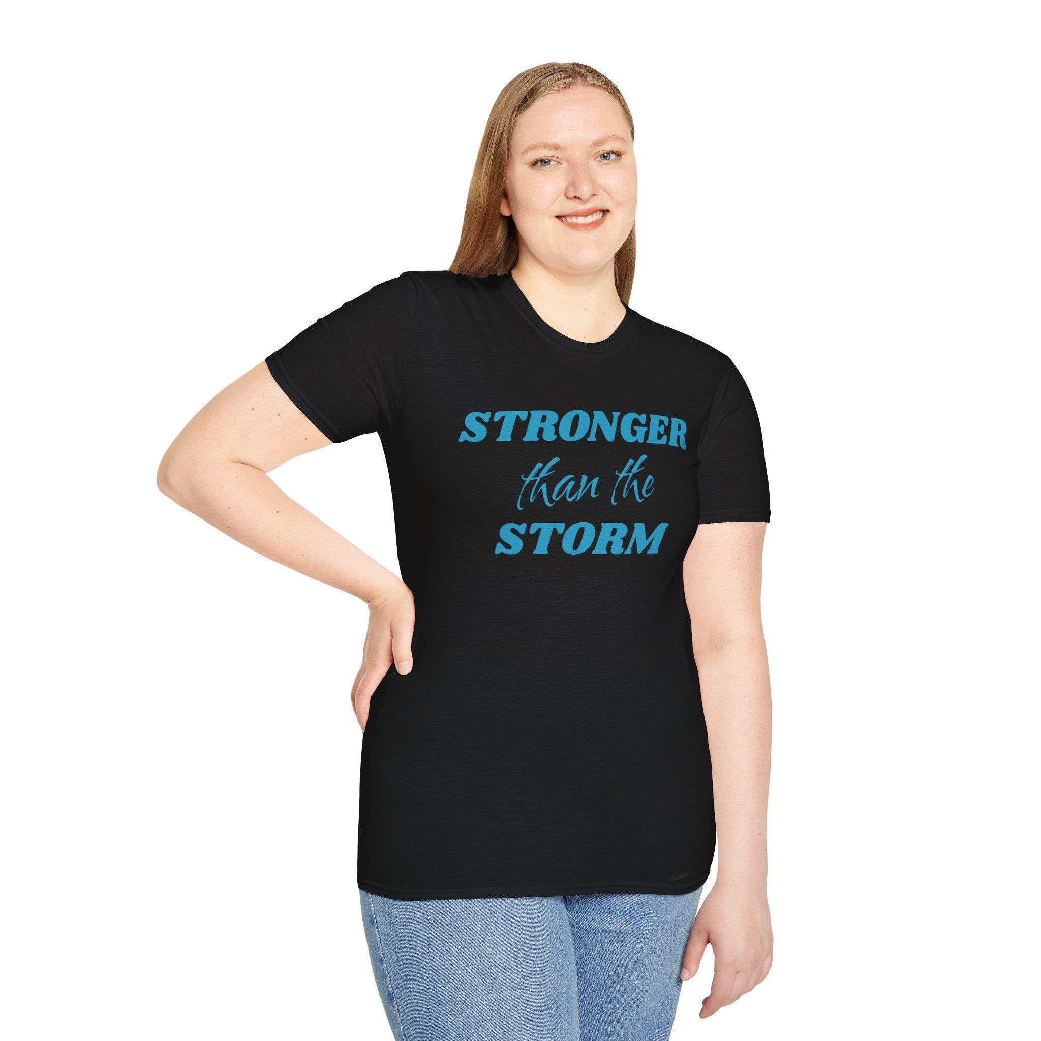Stronger than the Storm Ovarian Cancer Unisex Softstyle T-Shirt 100% Cotton Graphic