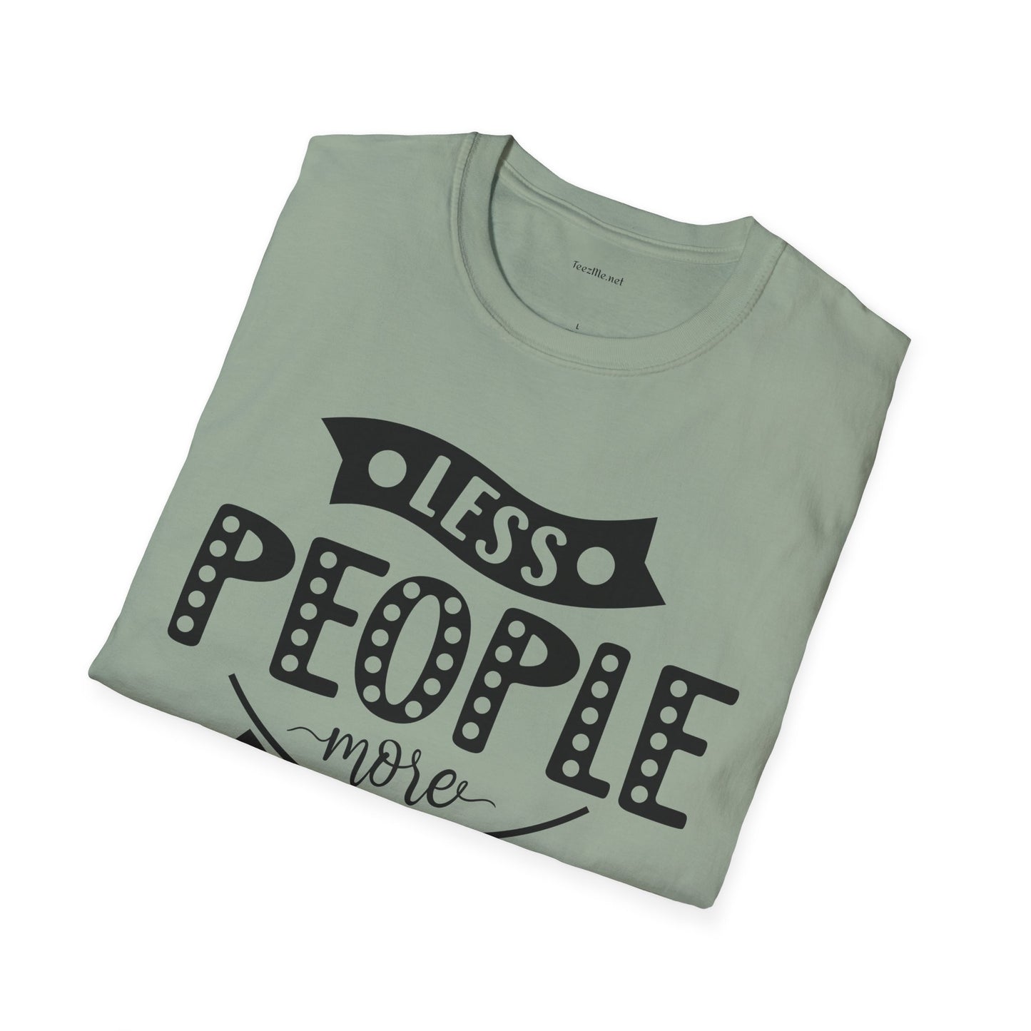Less people more dogs - Unisex Softstyle T-Shirt 100% Cotton Graphic