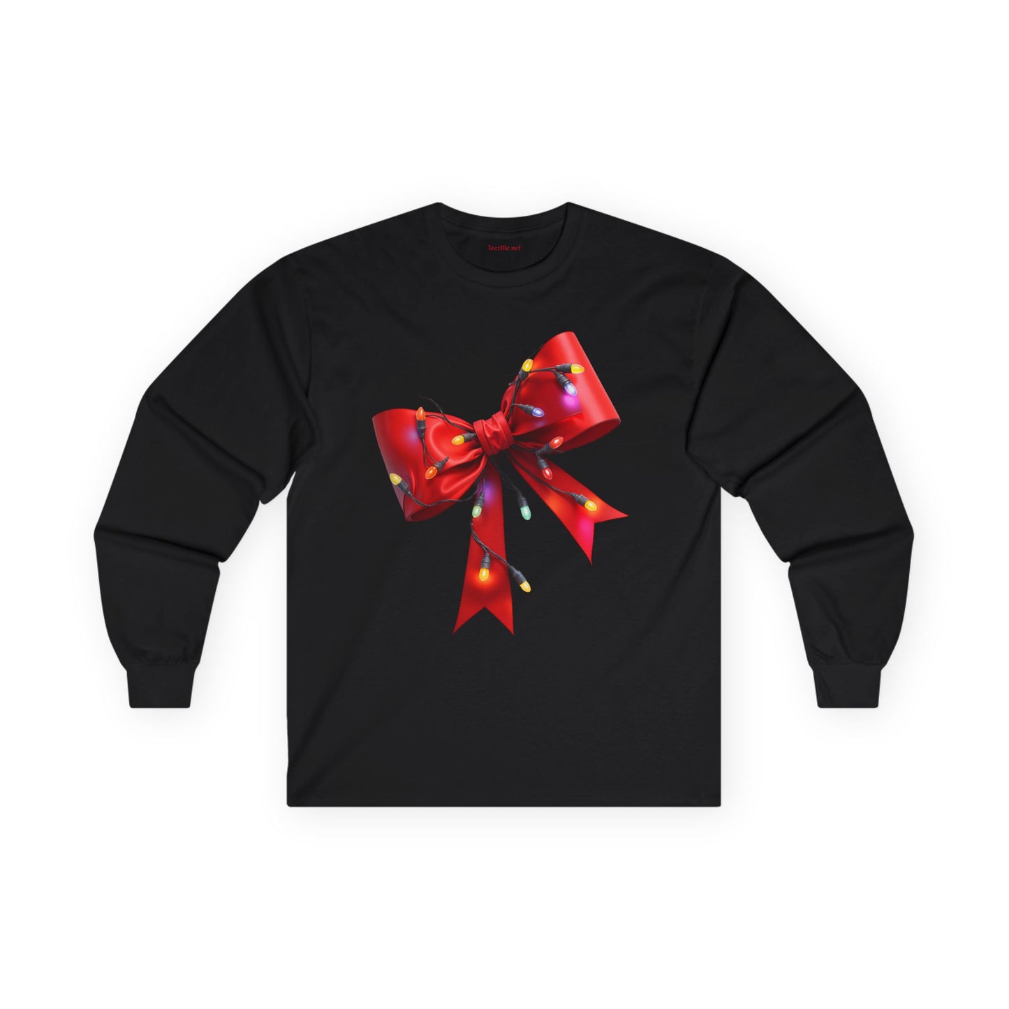 Red Bow with Lights Unisex Ultra Cotton Long Sleeve Tee