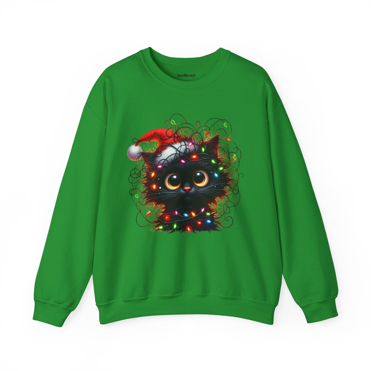 Funny Christmas Black Cat 01 Unisex Heavy Blend™ Crewneck Sweatshirt