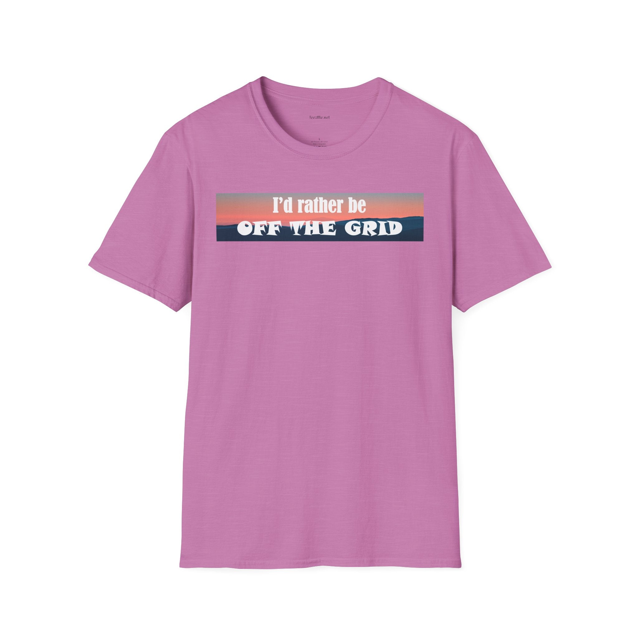 I'd rather be OFF THE GRID  - Unisex Softstyle T-Shirt 100% Cotton Graphic